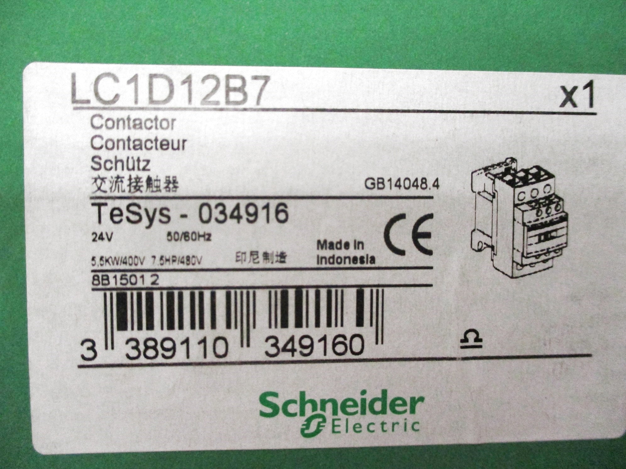SCHNEIDER ELECTRIC LC1D12B7 24V NSMP