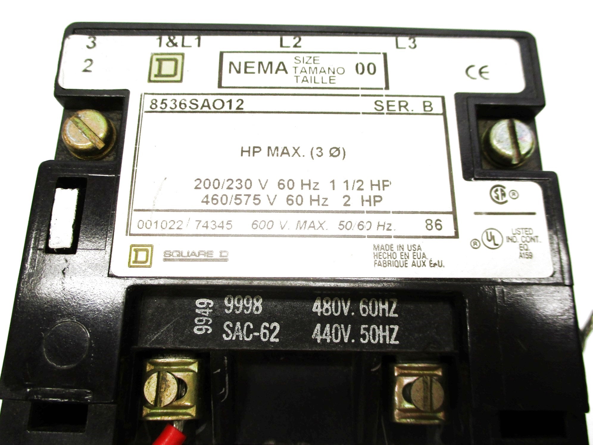 SQUARE D 8536SAO12 SER. B 480V (AS PICTURED) NSMP