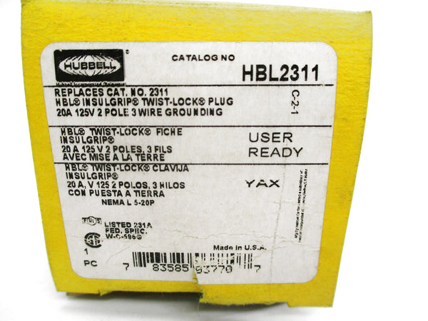 HUBBELL HBL2311 125V 20A NSMP