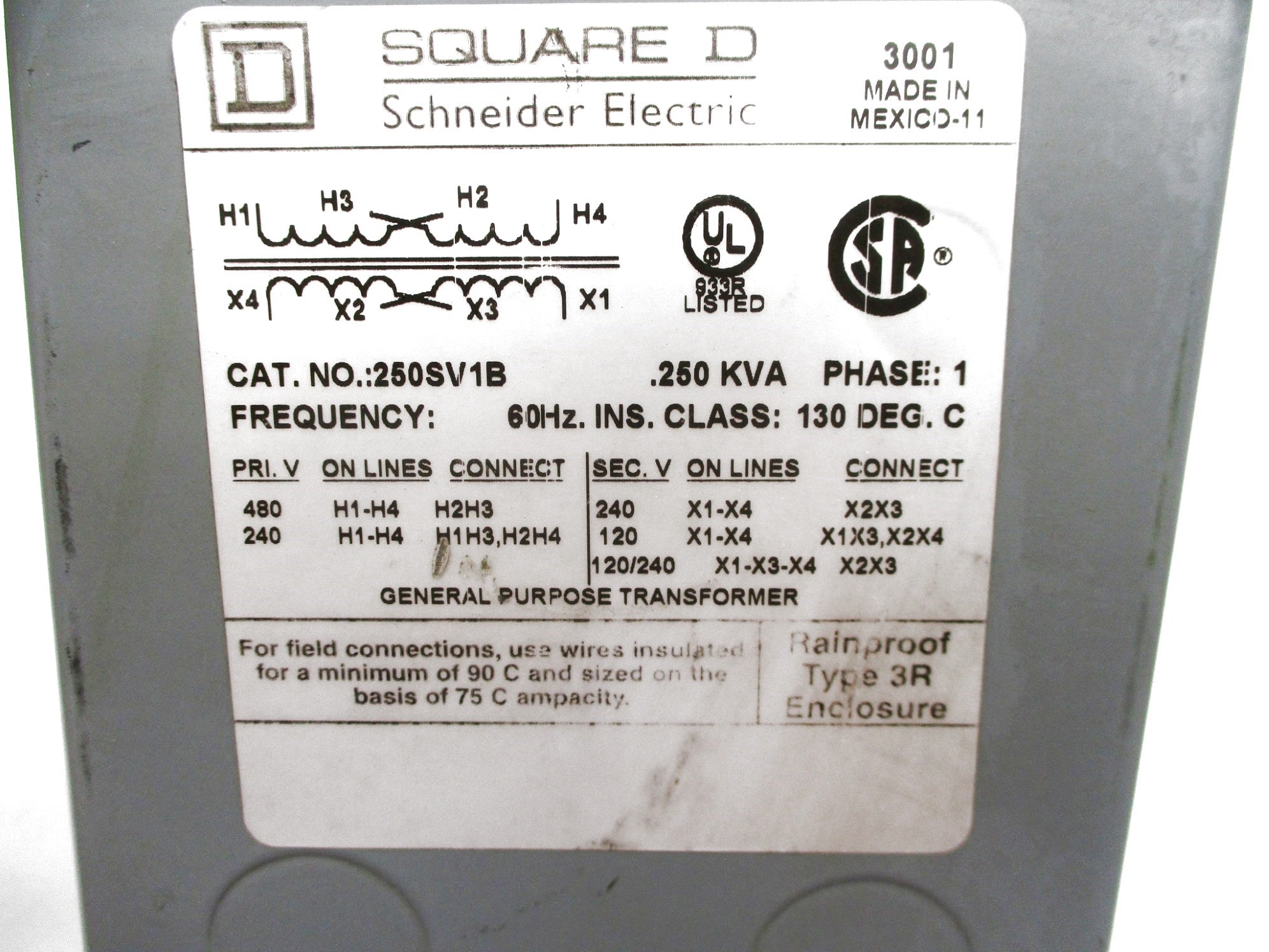 SQUARE D 250SV1B NSNP