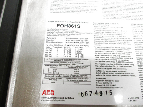 ABB EOH361S NSNP