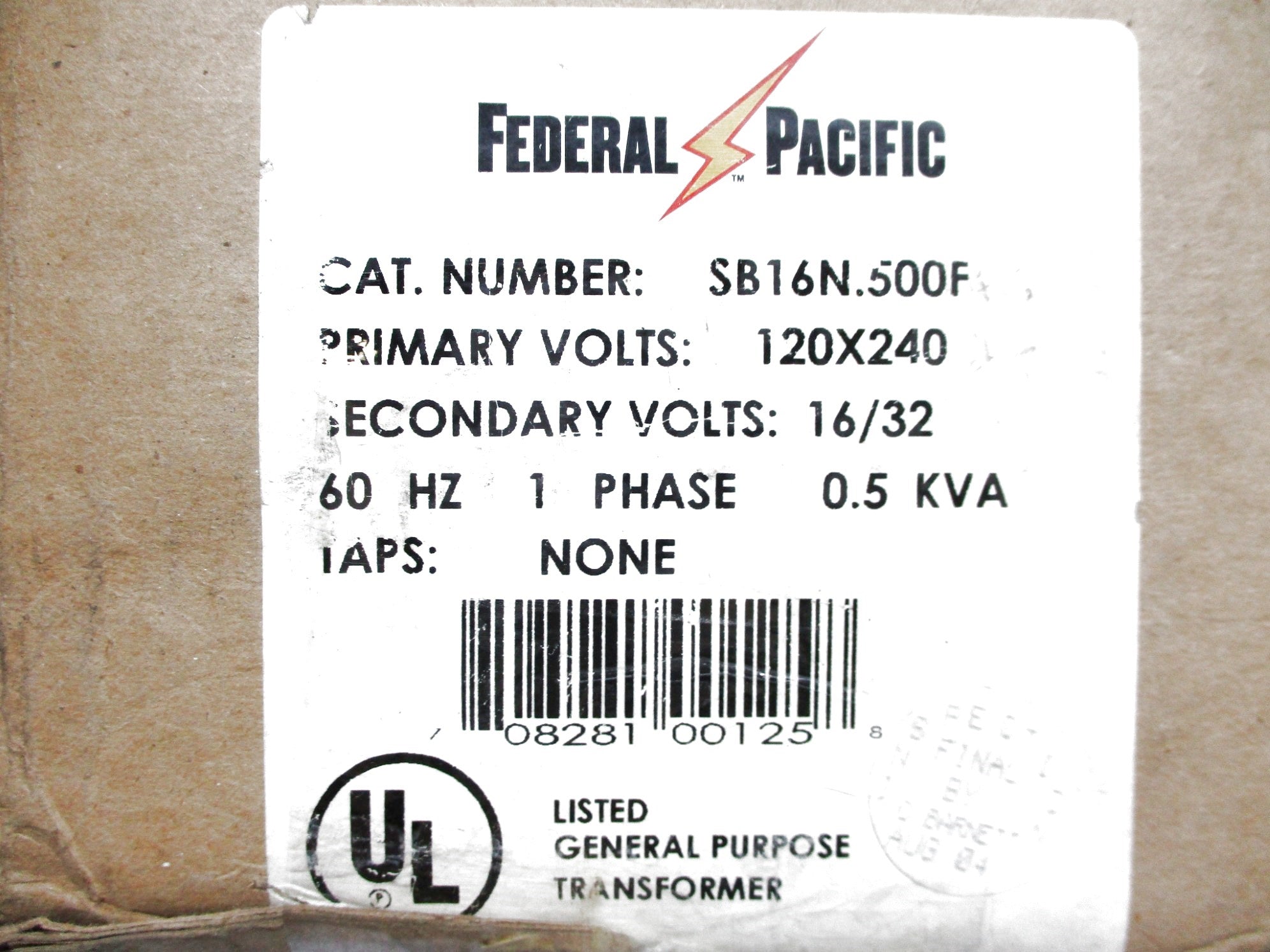 FEDERAL PACIFIC SB16N.500F (AS PICTURED) NSMP