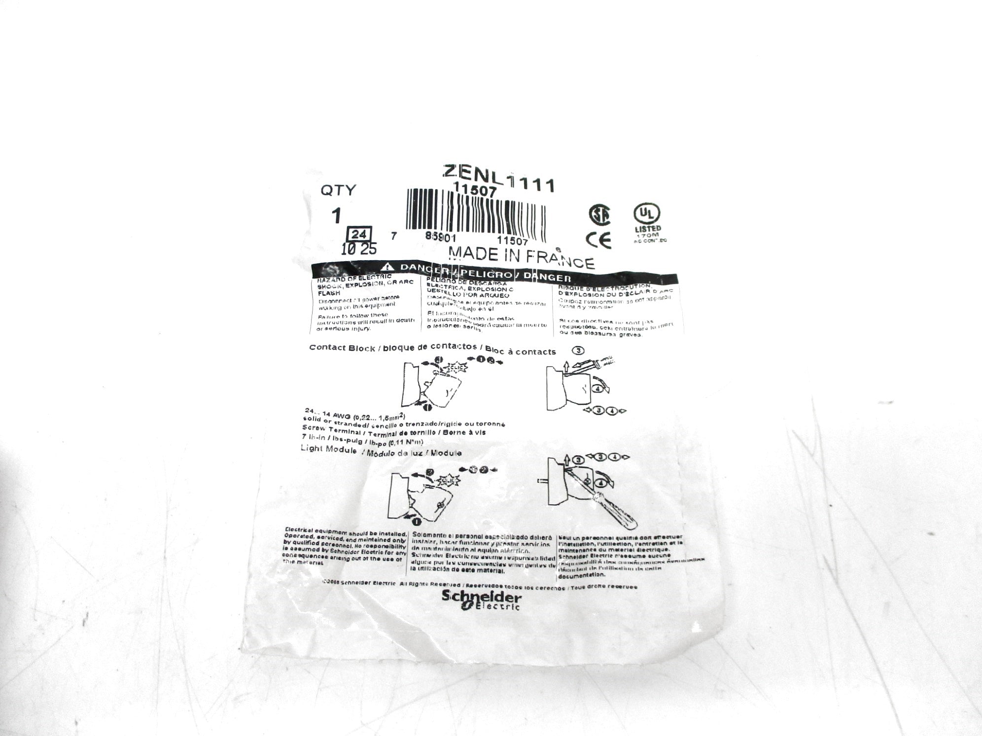 SCHNEIDER ELECTRIC ZENL1111 NEW IN SCHNEIDER PACKAGE NSMP