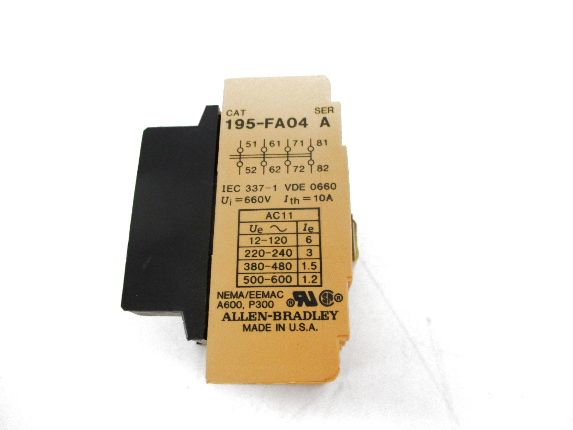 ALLEN BRADLEY 195-FA04 SER. A (BK/GD) NSMP