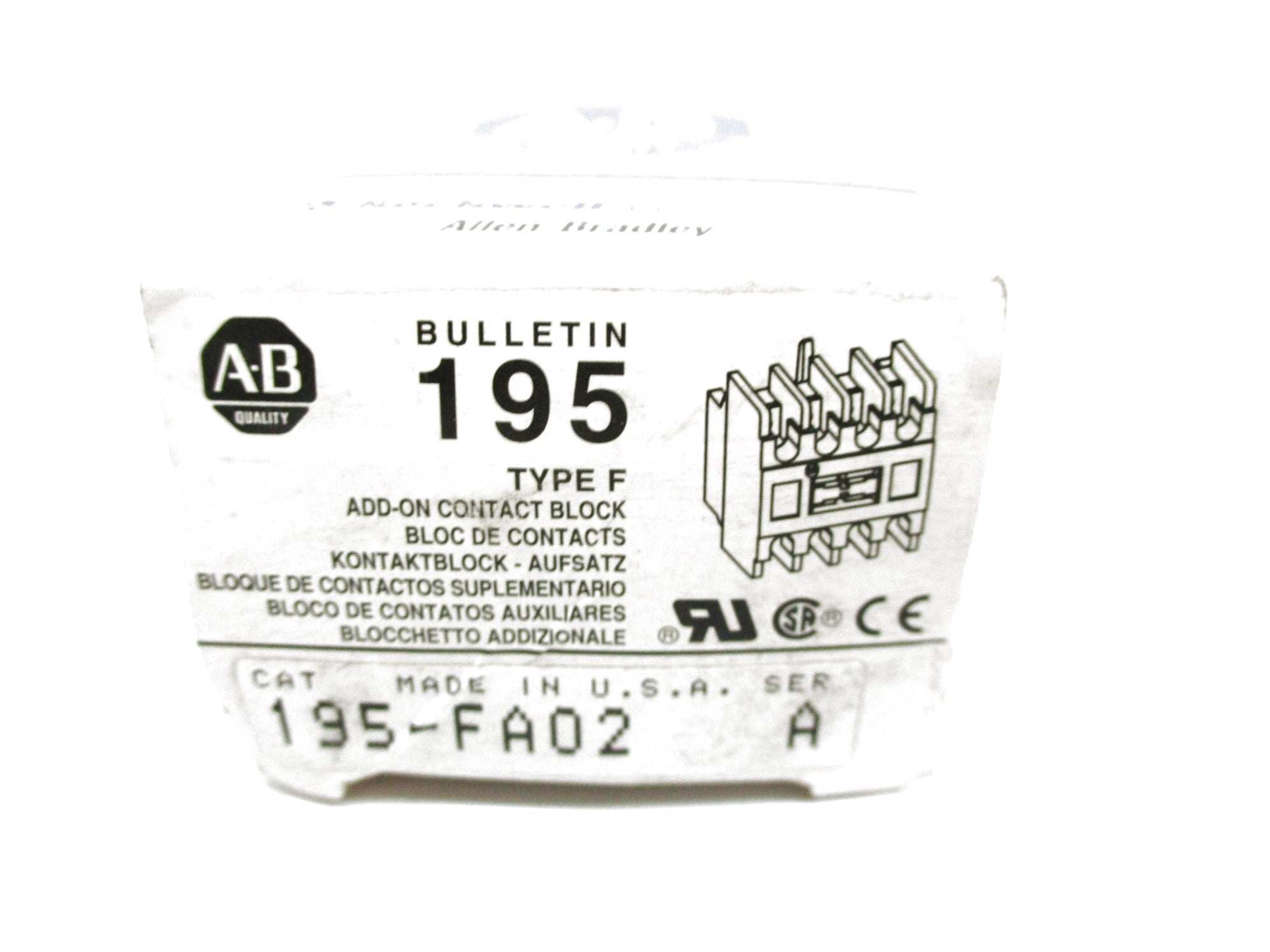 ALLEN BRADLEY 195-FA02 SER. A (GY/BL) NSMP