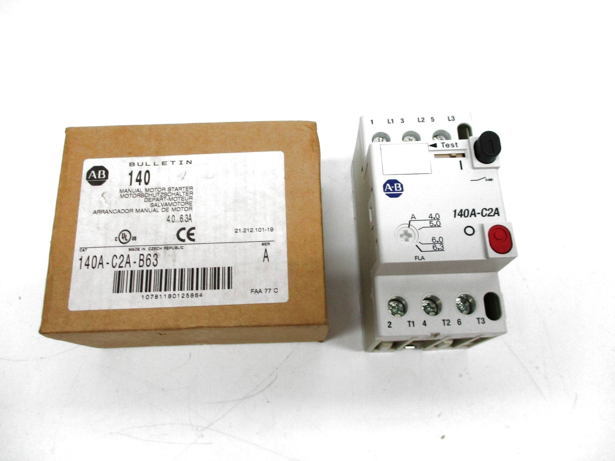 ALLEN BRADLEY 140A-C2A-B63 SER. A 4.0-6.3A (BR/WH) NSMP