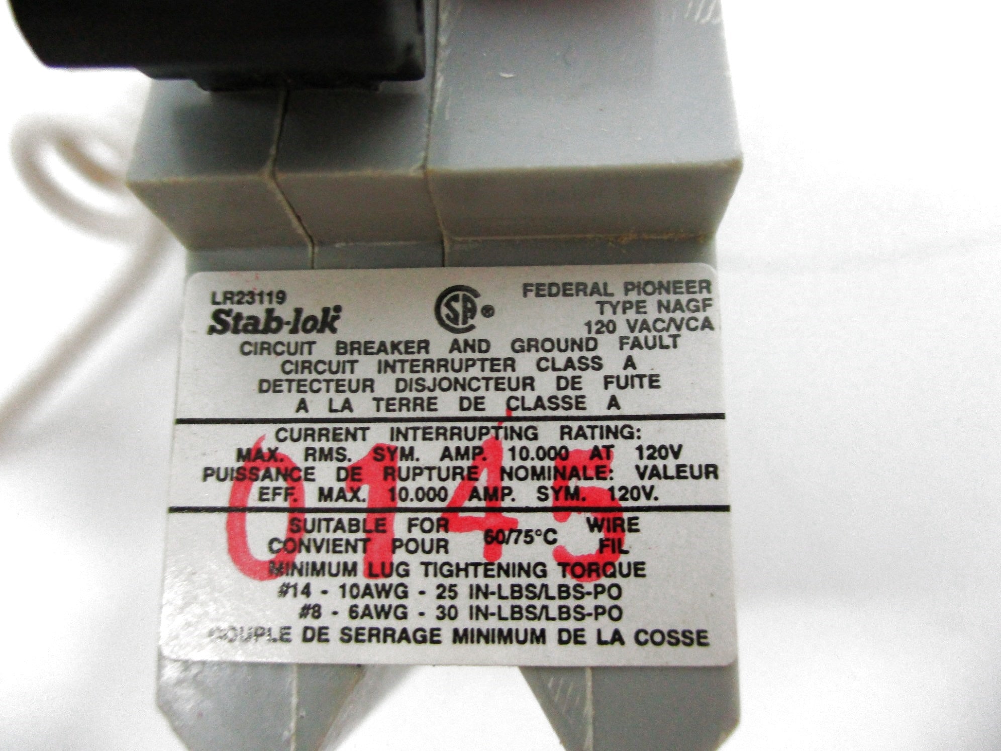 FEDERAL PIONEER NAGF-20 20A 120V NSMP