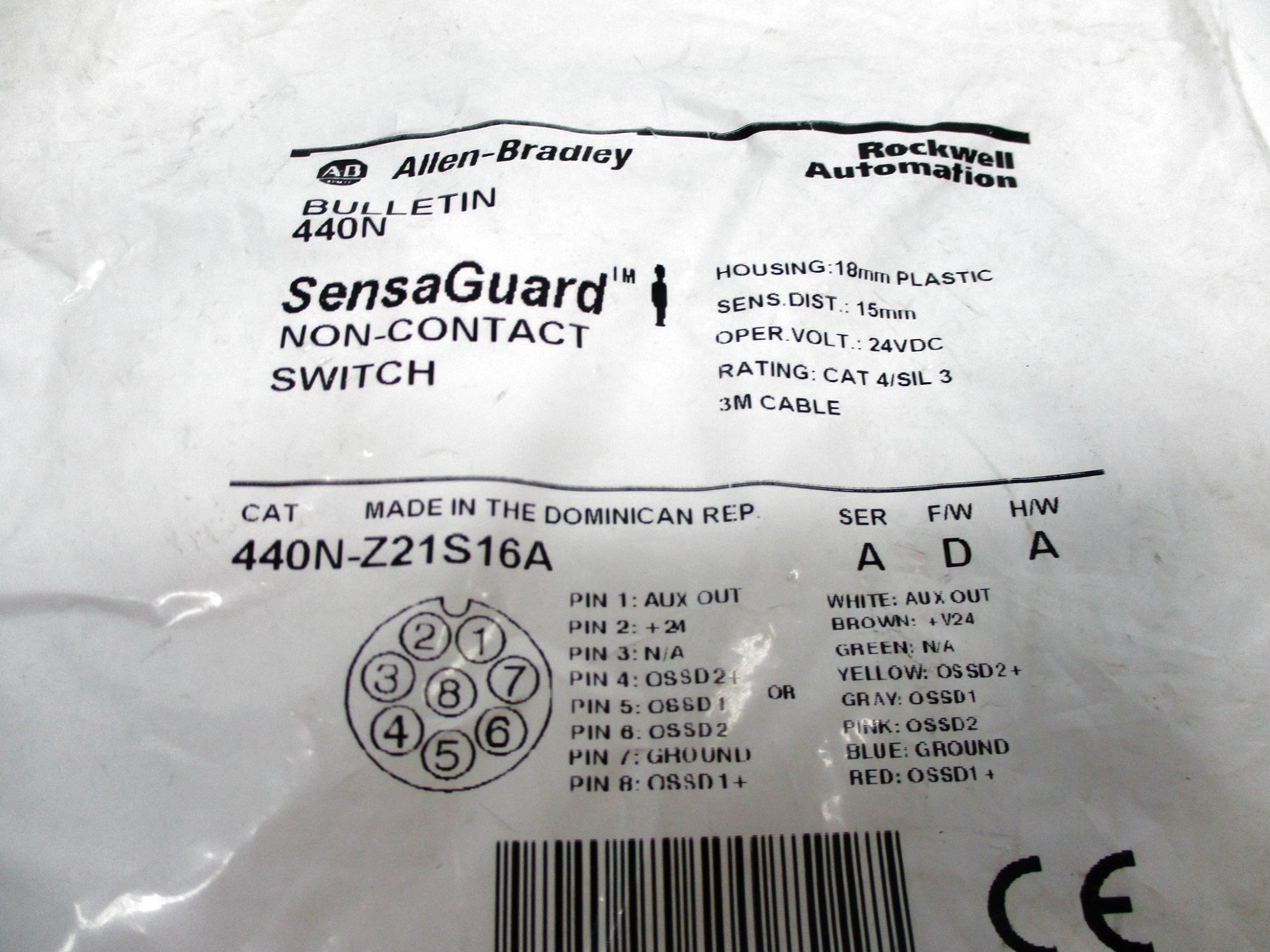 ALLEN BRADLEY 440N-Z21S16A SER. A F/W D 24VDC NSMP
