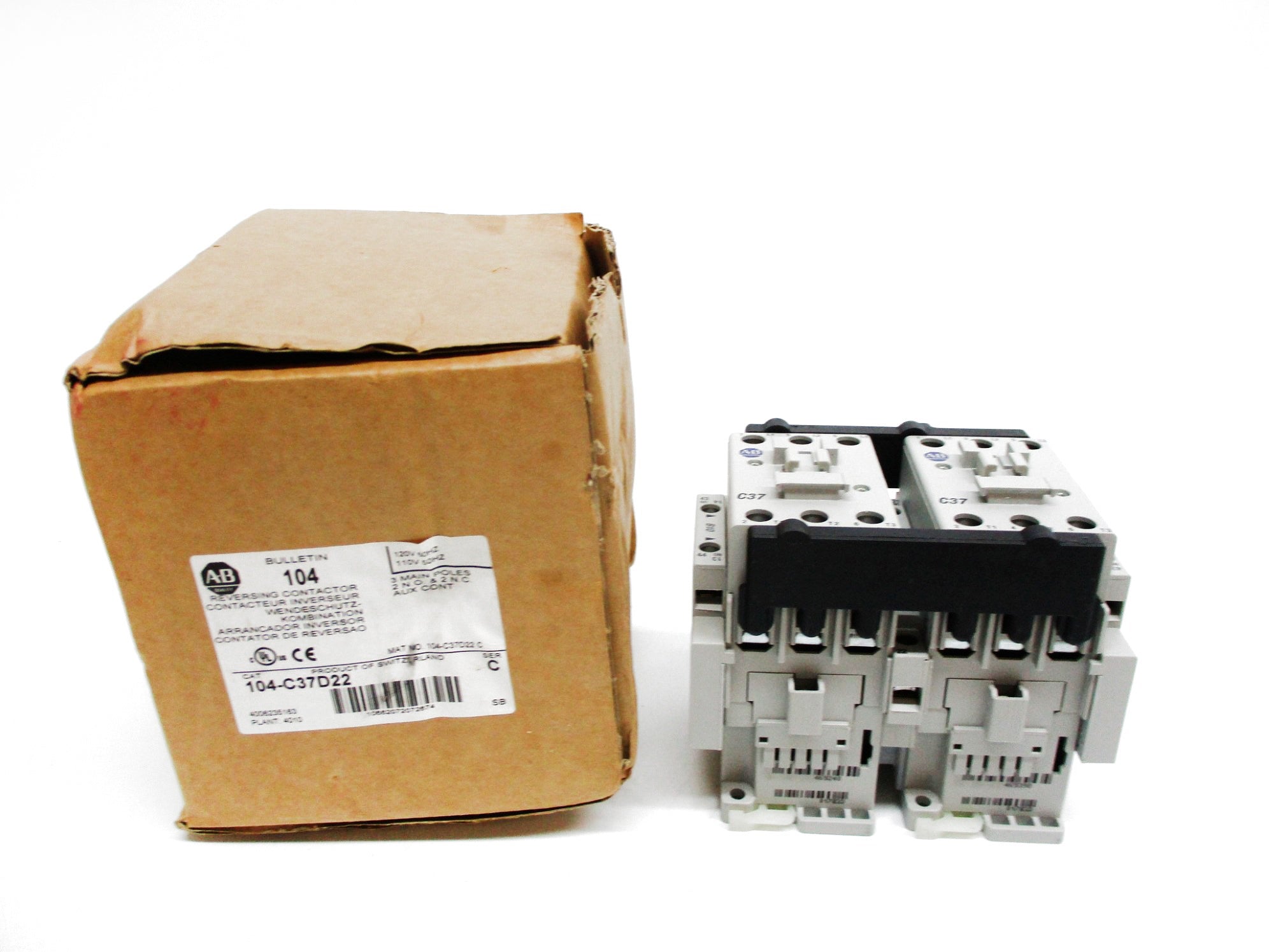 ALLEN BRADLEY 104-C37D22 SER. C 110/120V (BR/WH) NSMP