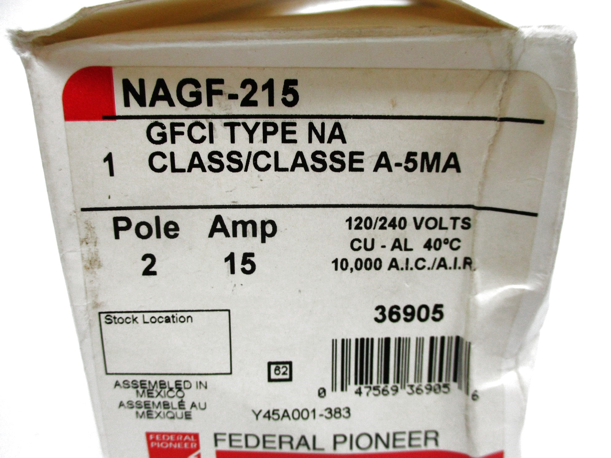 FEDERAL PIONEER NAGF-215 15A 120/240V NSMP