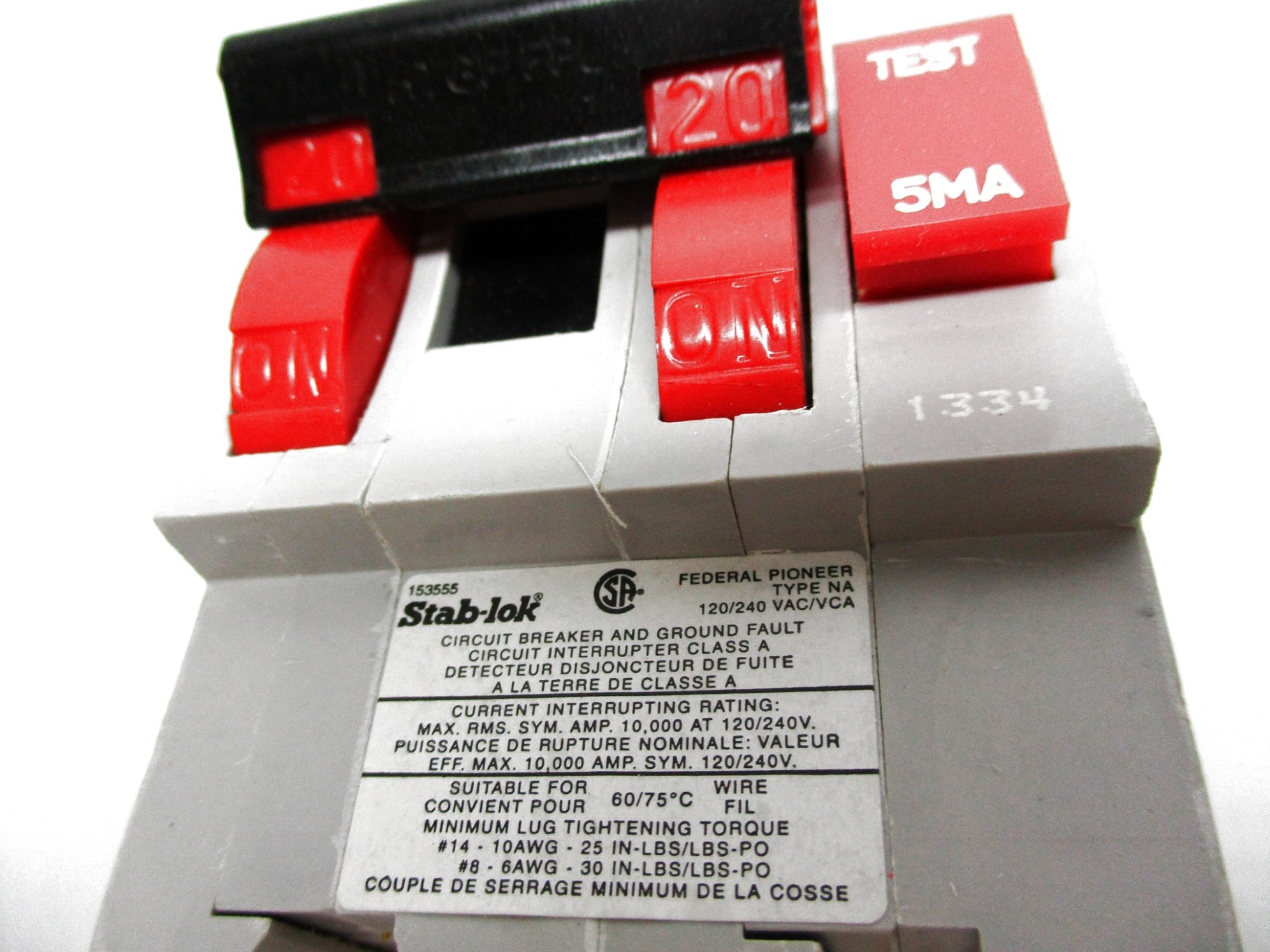 FEDERAL PIONEER NAGF-220 20A 120/240VAC NSMP