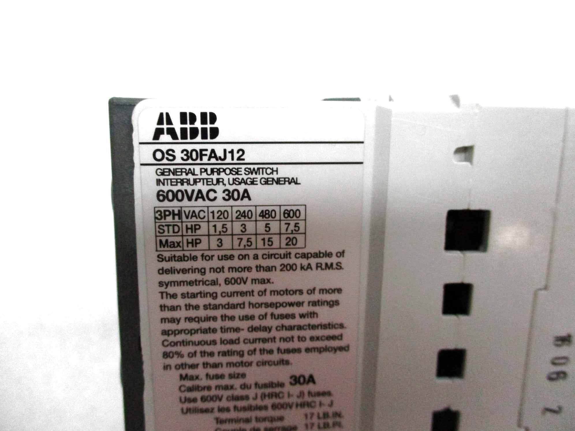 ABB OS30FAJ12P NSMP