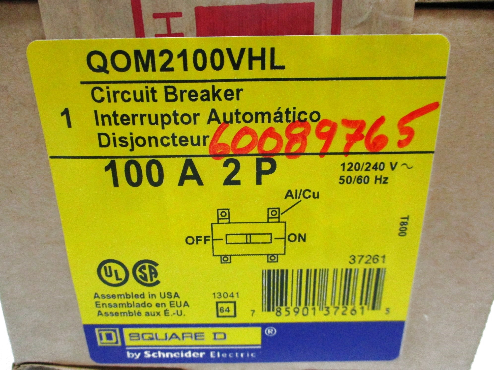 SQUARE D QOM2100VHL 100A 120/240V NSFS