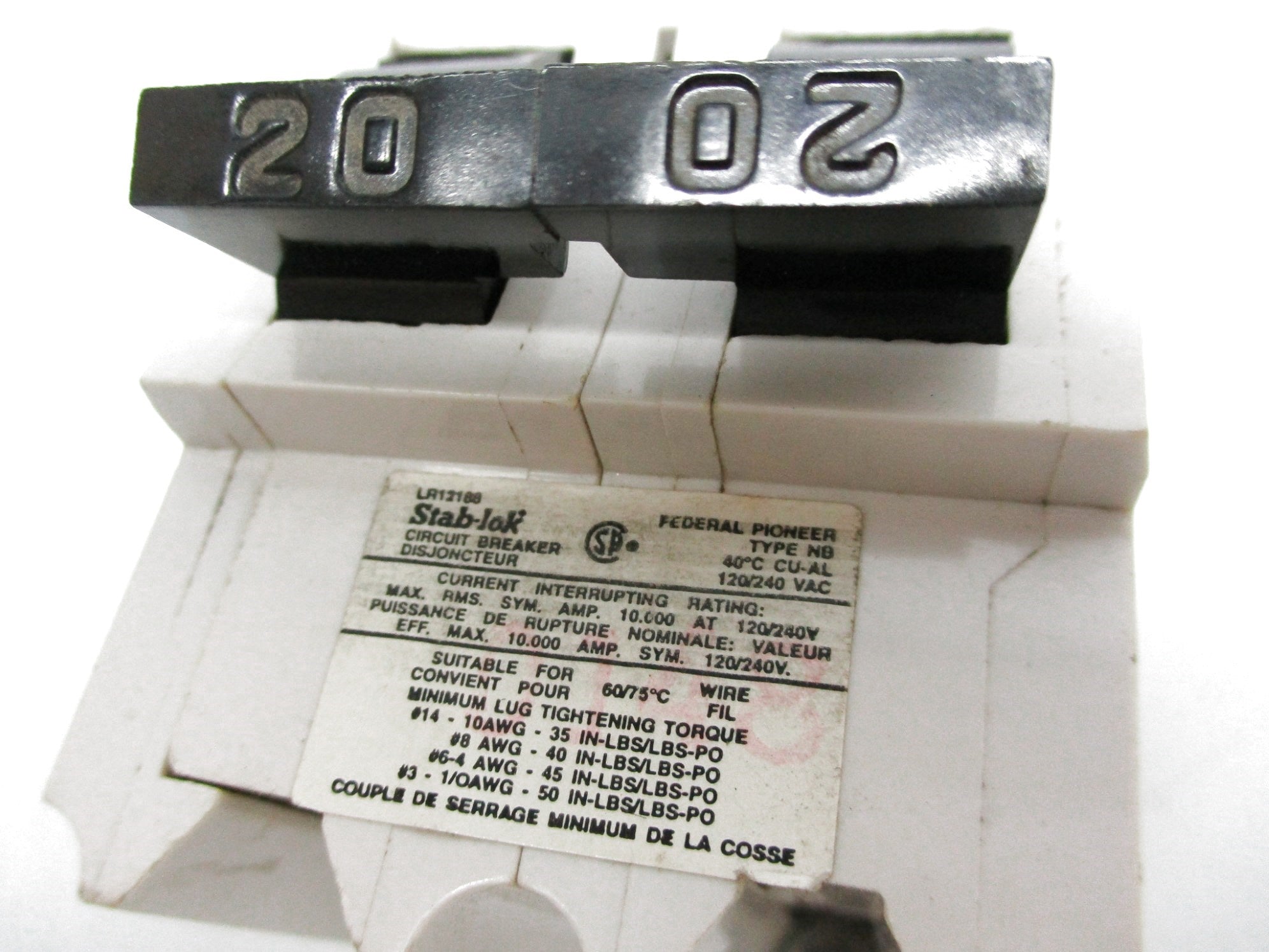 STAB-LOK NB2P20 20A 120/240VAC NSNP