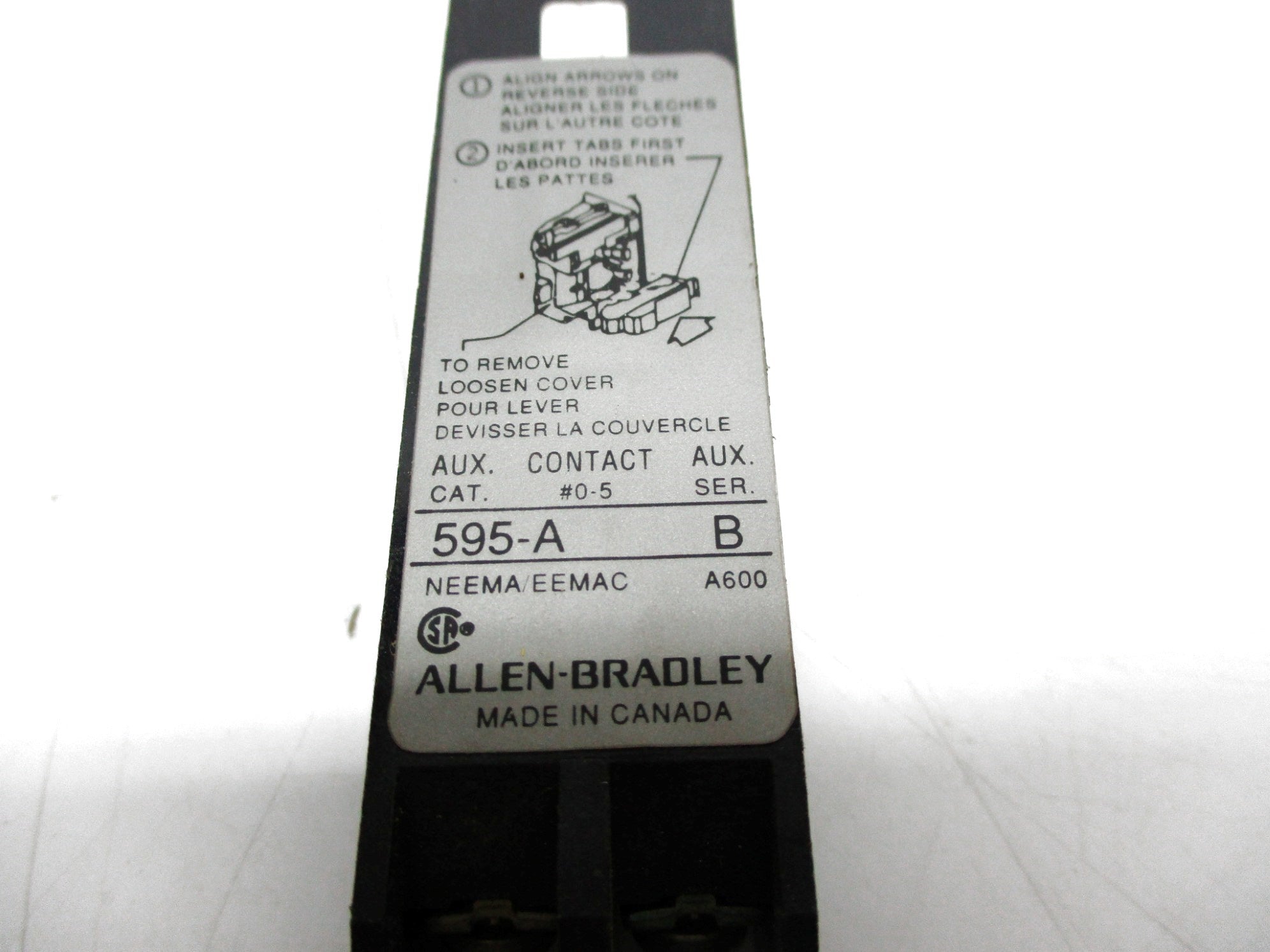 ALLEN BRADLEY 595-A SER. B (WH/YL)  NSMP