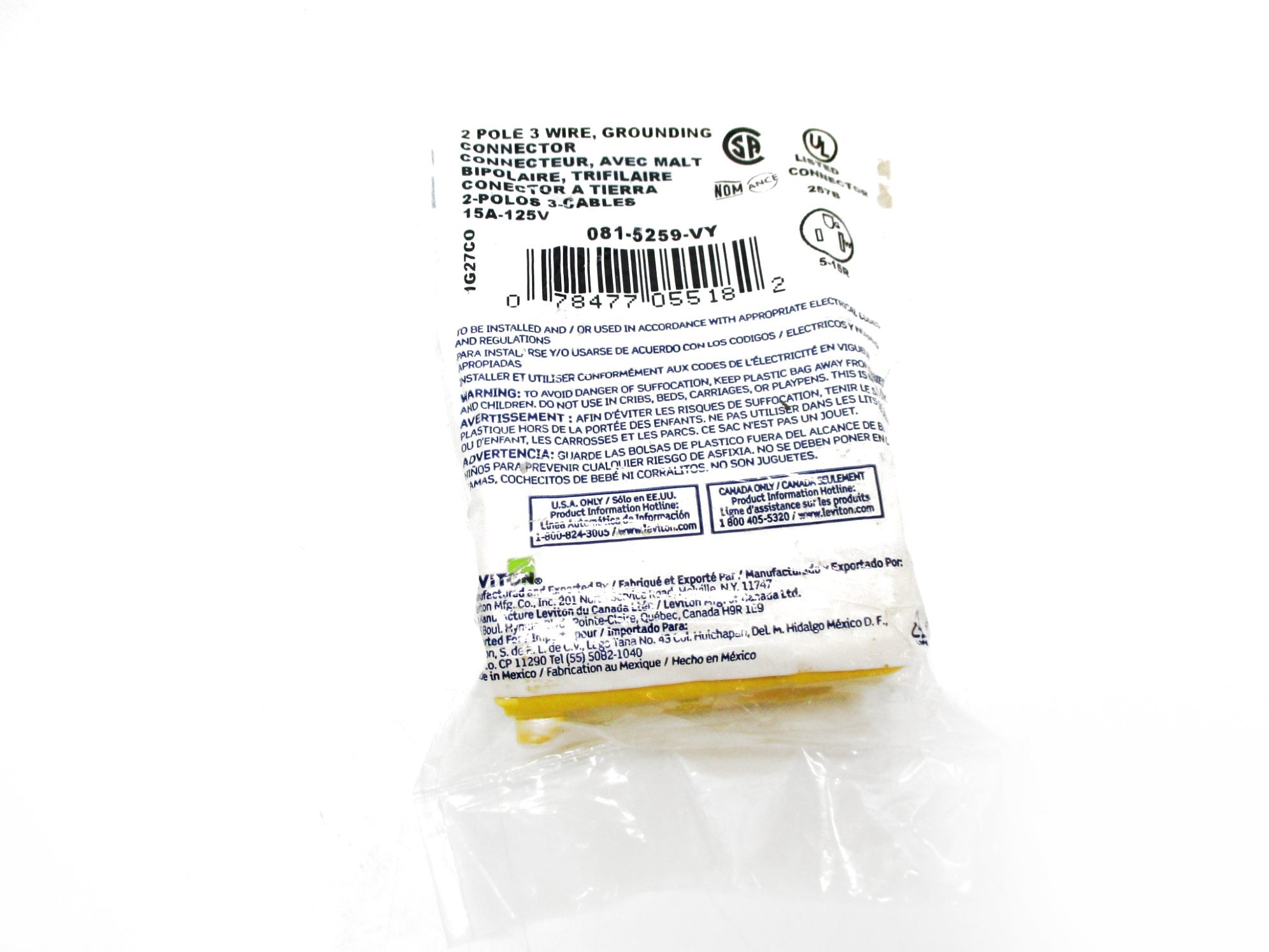 LEVITON 081-5259-VY 125V 15A NSMP