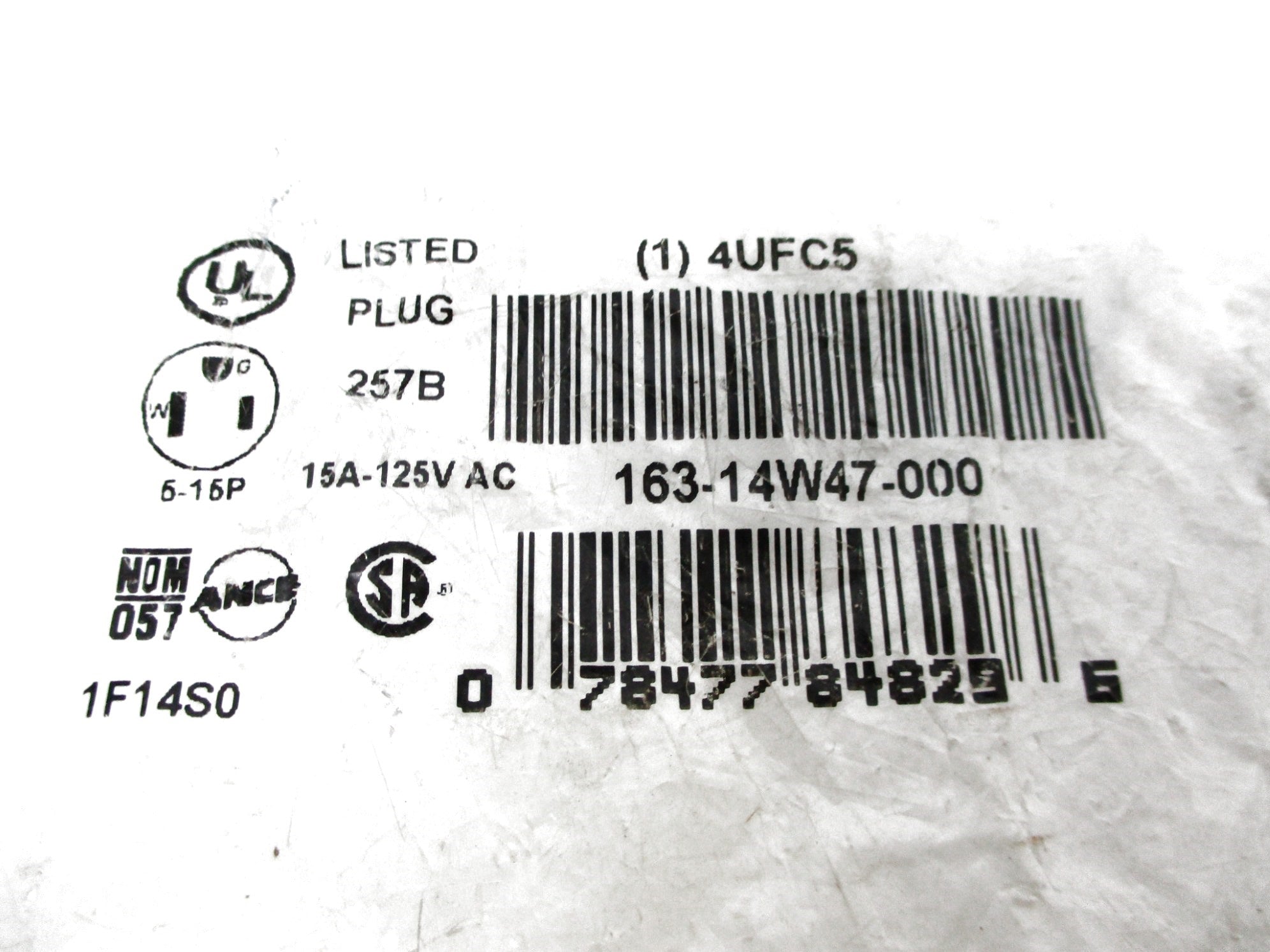 LEVITON 163-14W47-000 125VAC 15A NSMP