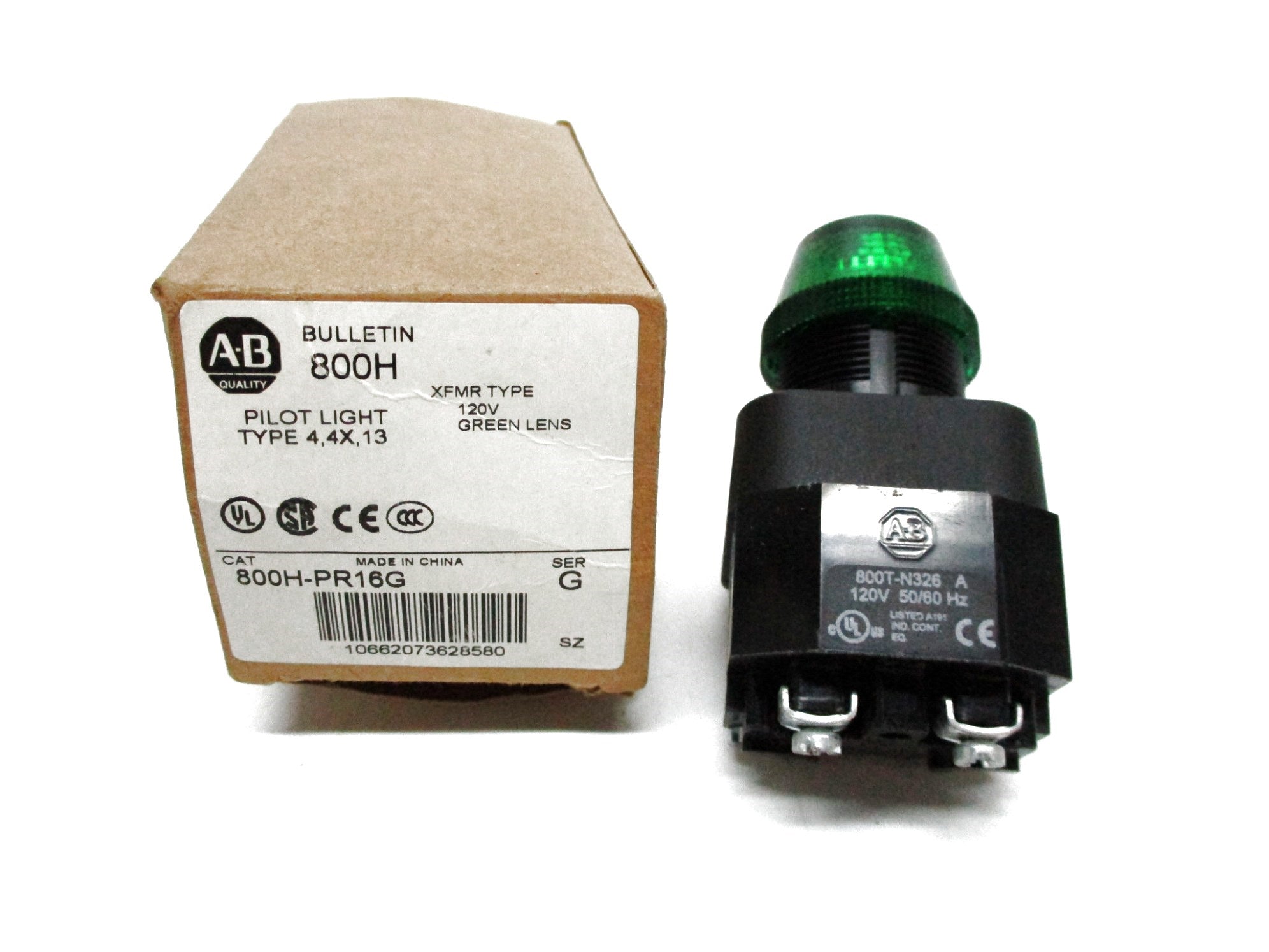 ALLEN BRADLEY 800H-PR16G SER. G 120V (BR/WH) NSMP