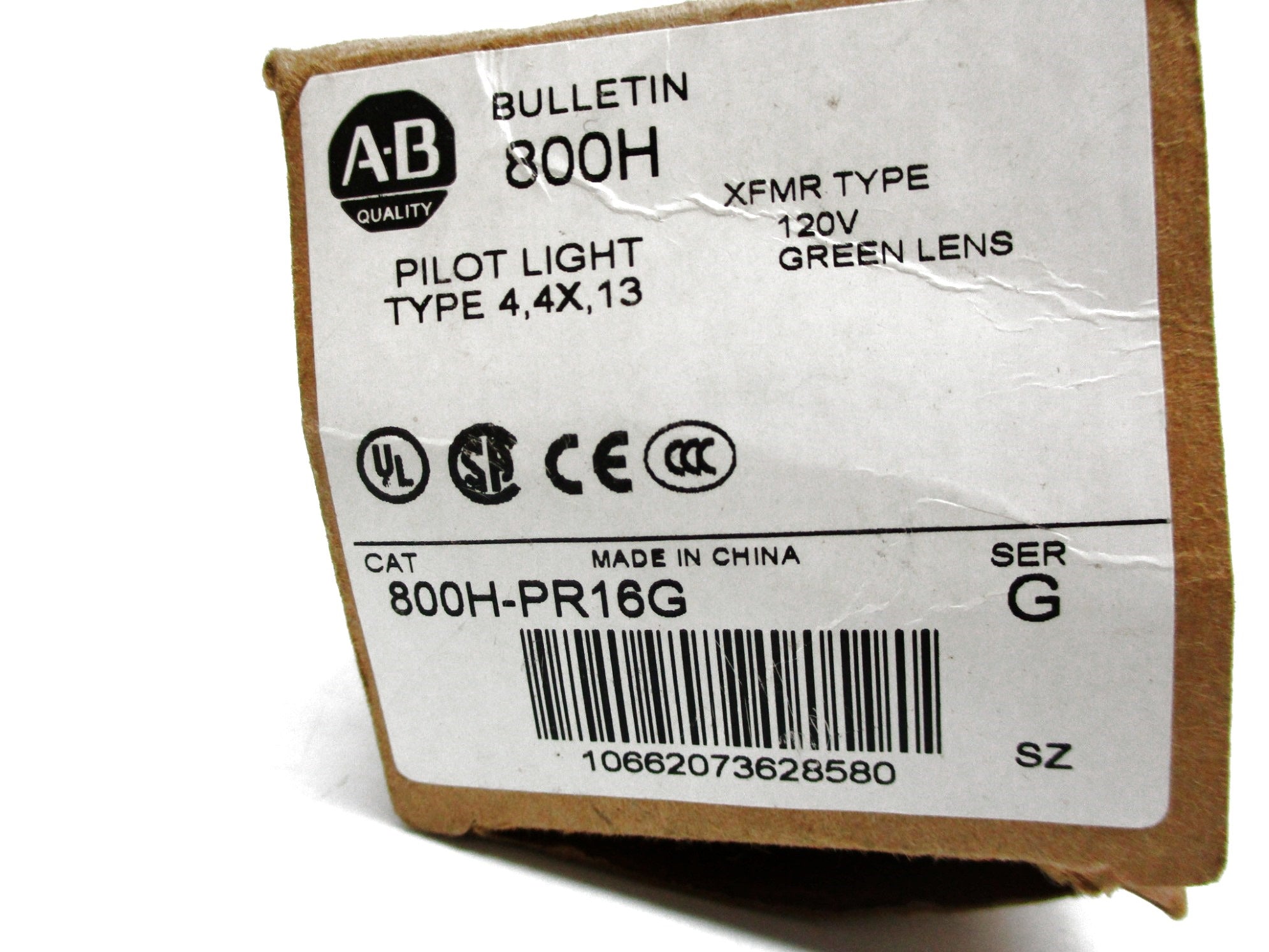 ALLEN BRADLEY 800H-PR16G SER. G 120V (BR/WH) NSMP