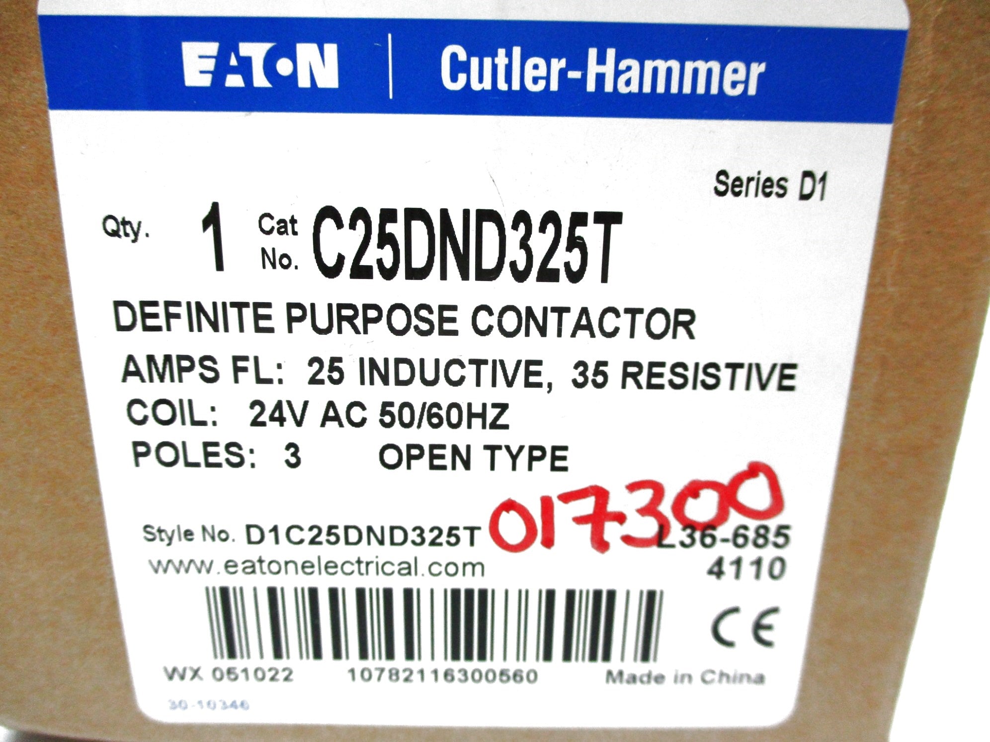 CUTLER HAMMER C25DND325T SER. D1 24VAC NSMP