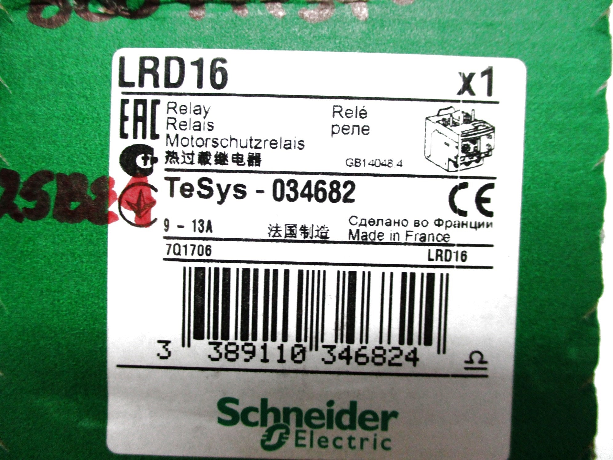 SCHNEIDER ELECTRIC LRD16 9-13A NSMP