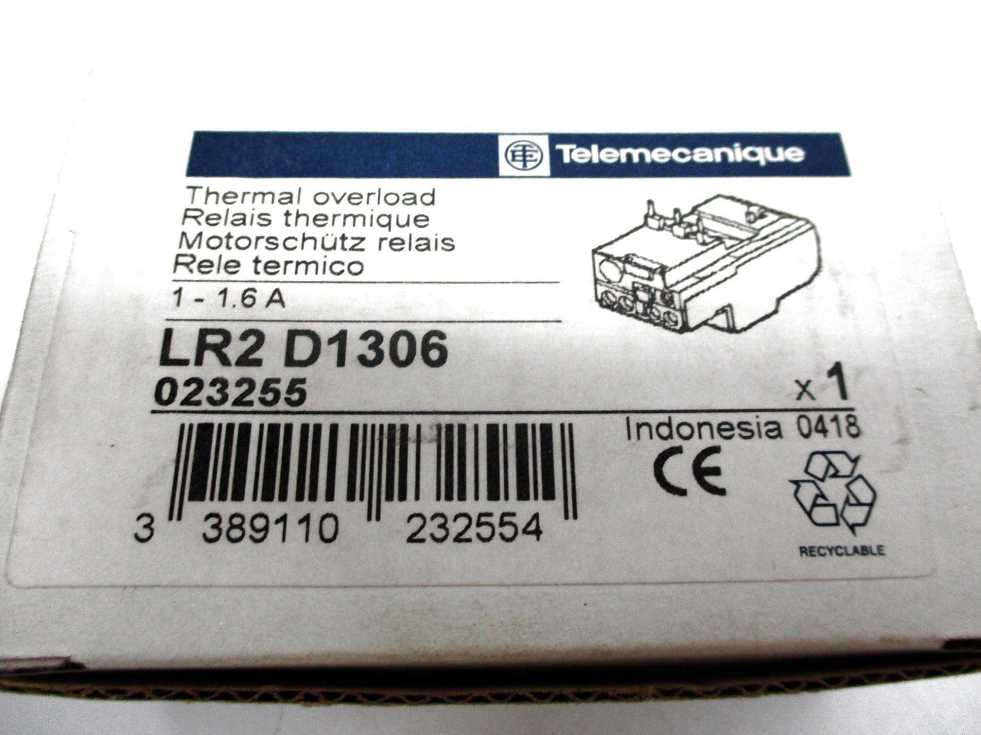 TELEMECANIQUE LR2D1306 1-1.6A NSMP