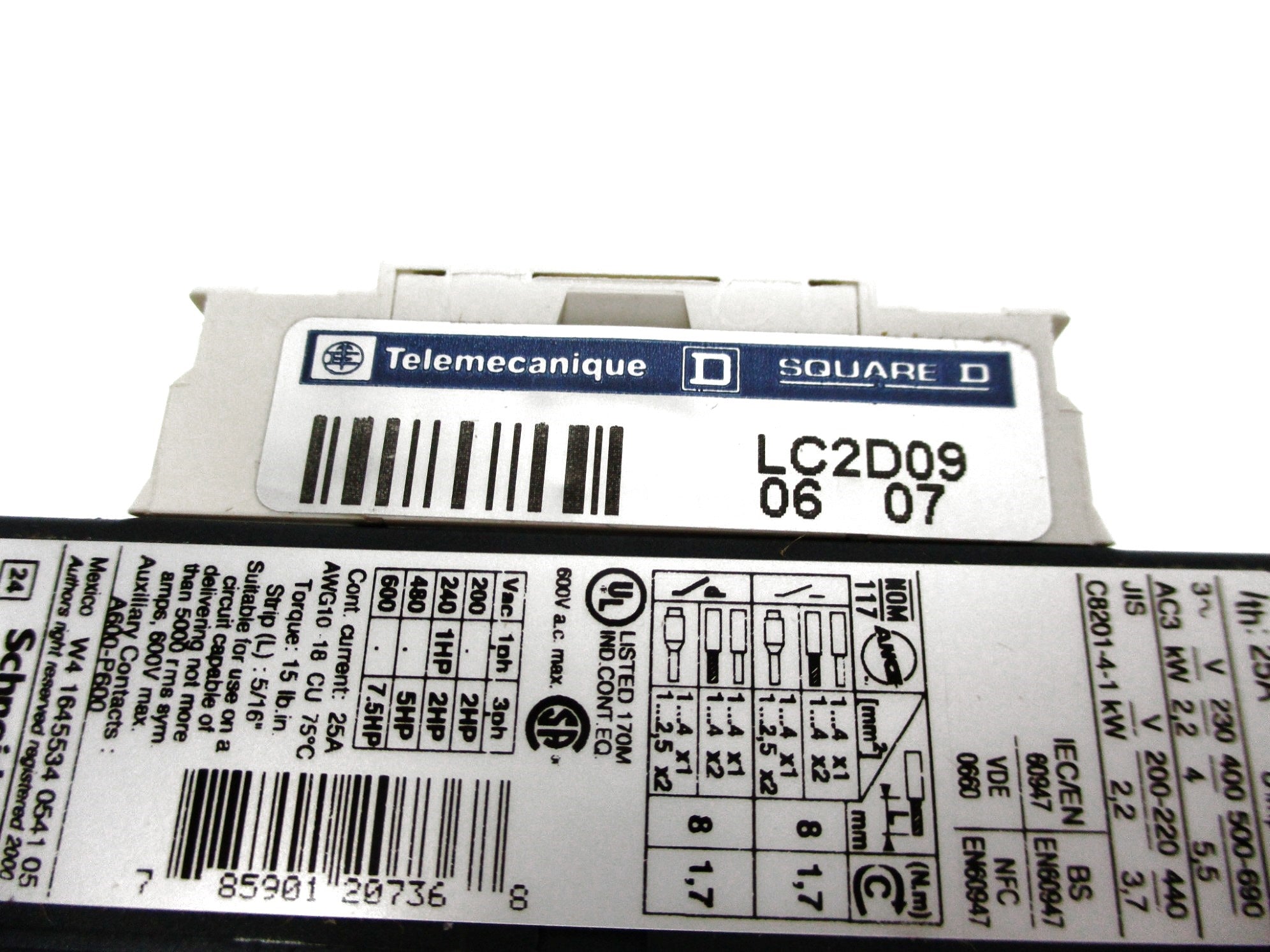 TELEMECANIQUE LC2D09B7 24V NSMP