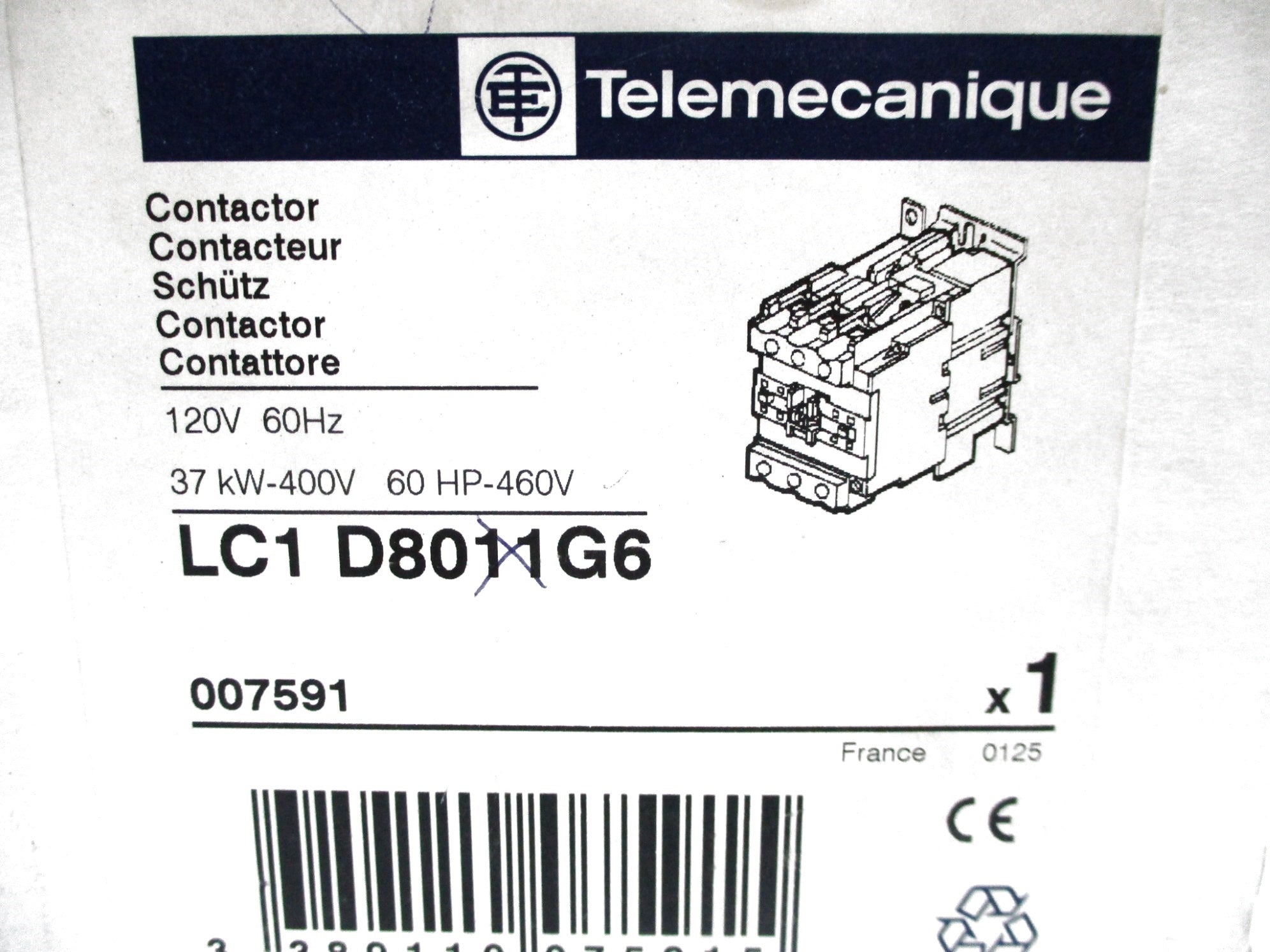 TELEMECANIQUE LC1D8011G6 120V NSMP