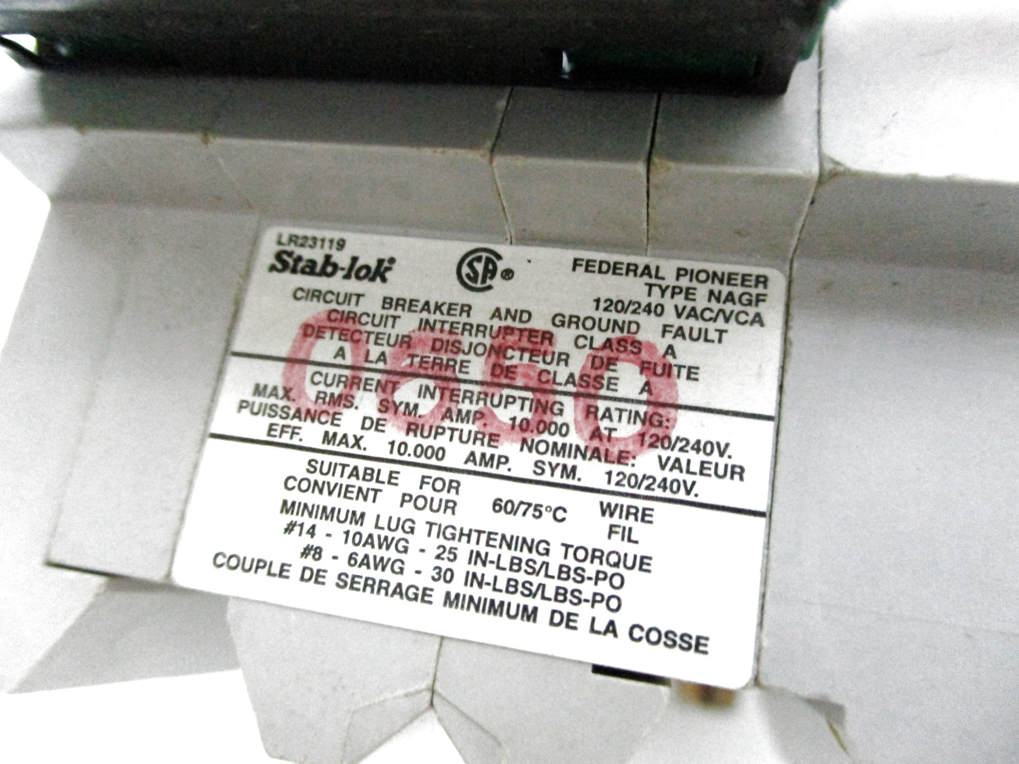 FEDERAL PIONEER NAGF-230 30A 120/240V NSMP