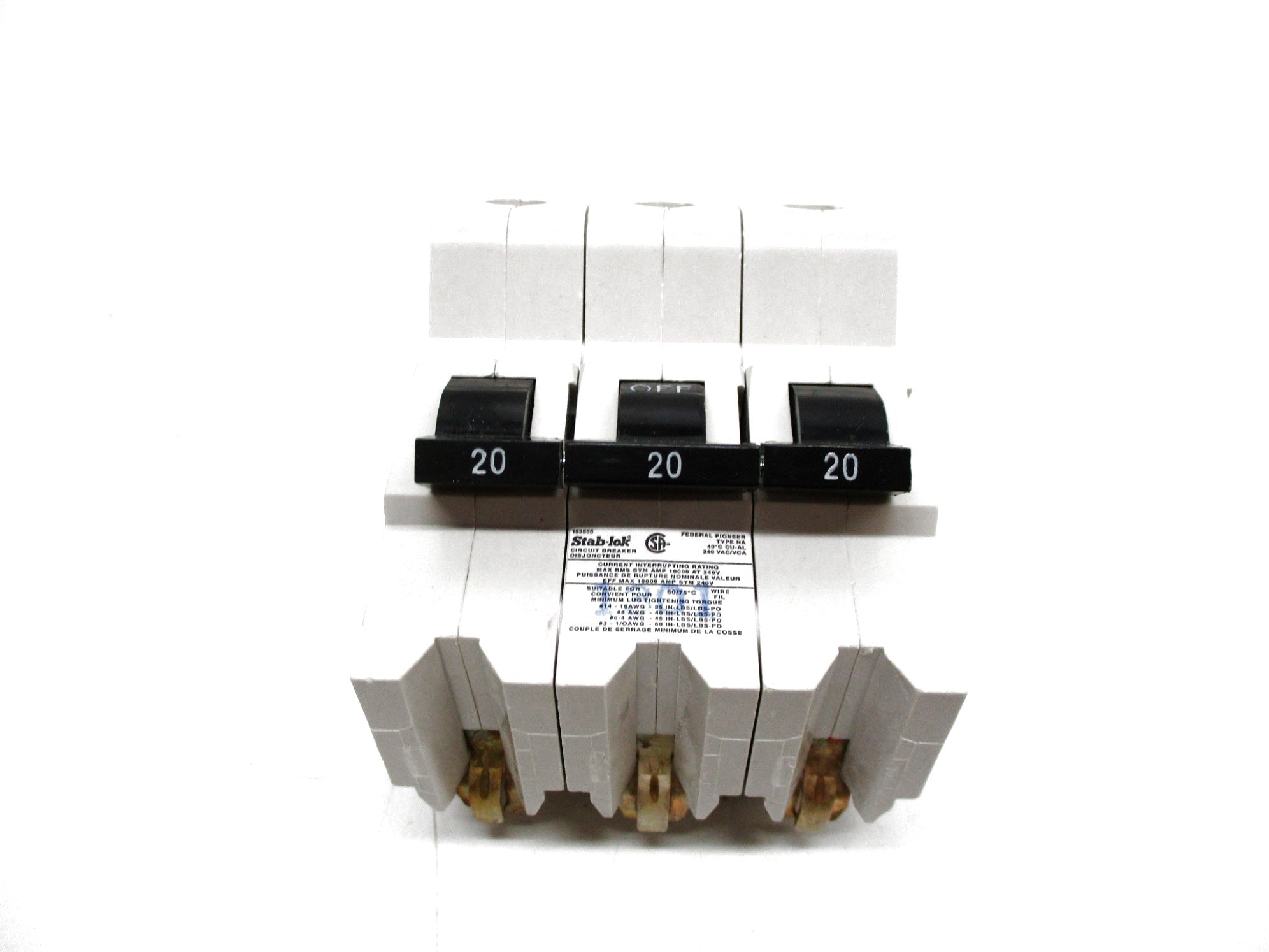 FEDERAL PIONEER NA3P20 20A 240VAC NSMP