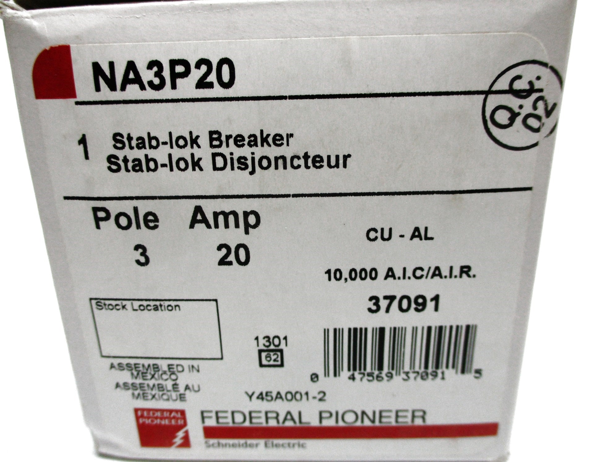 FEDERAL PIONEER NA3P20 20A 240VAC NSMP
