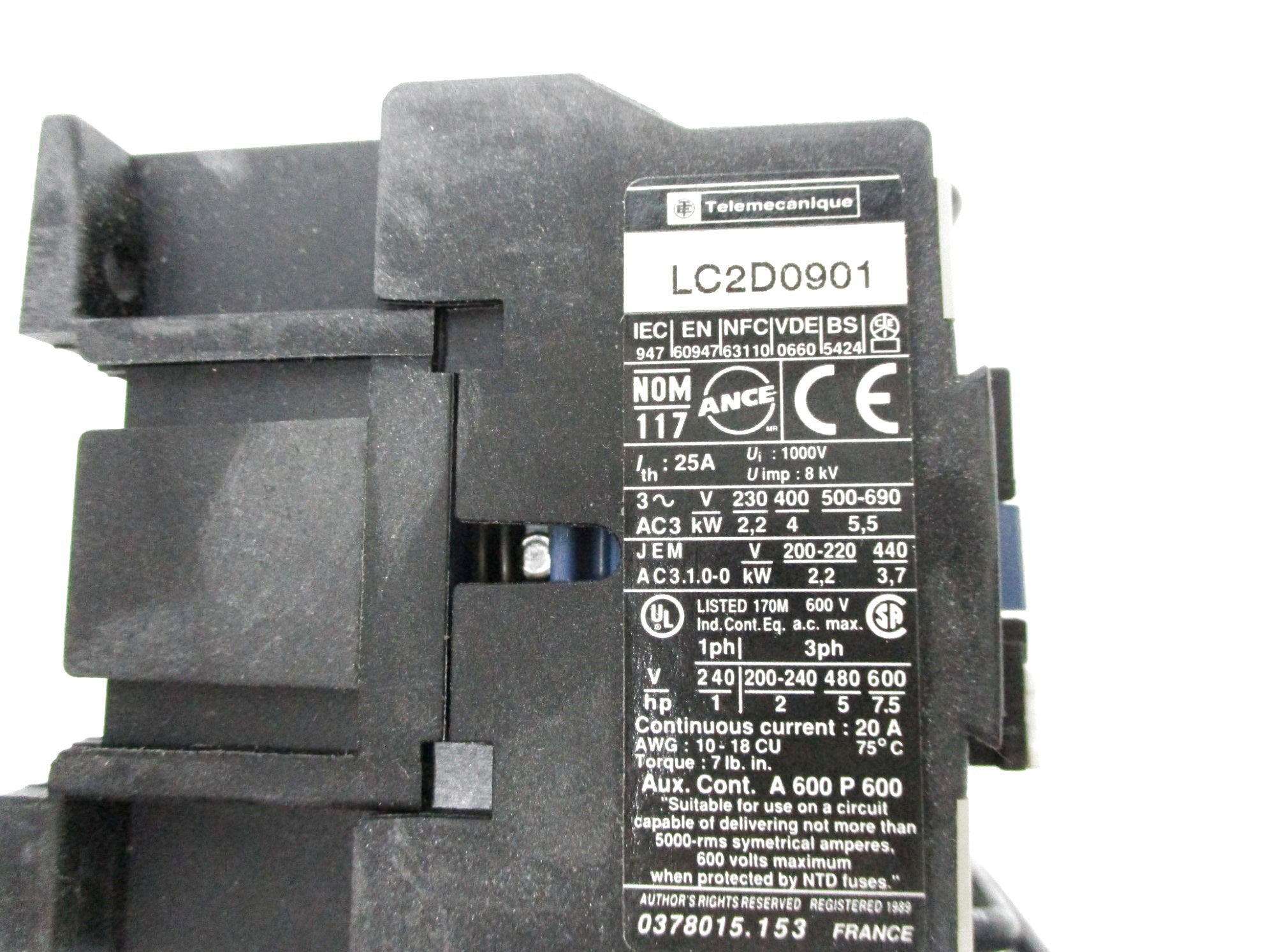 TELEMECANIQUE LC2D0901B6 24V NSMP