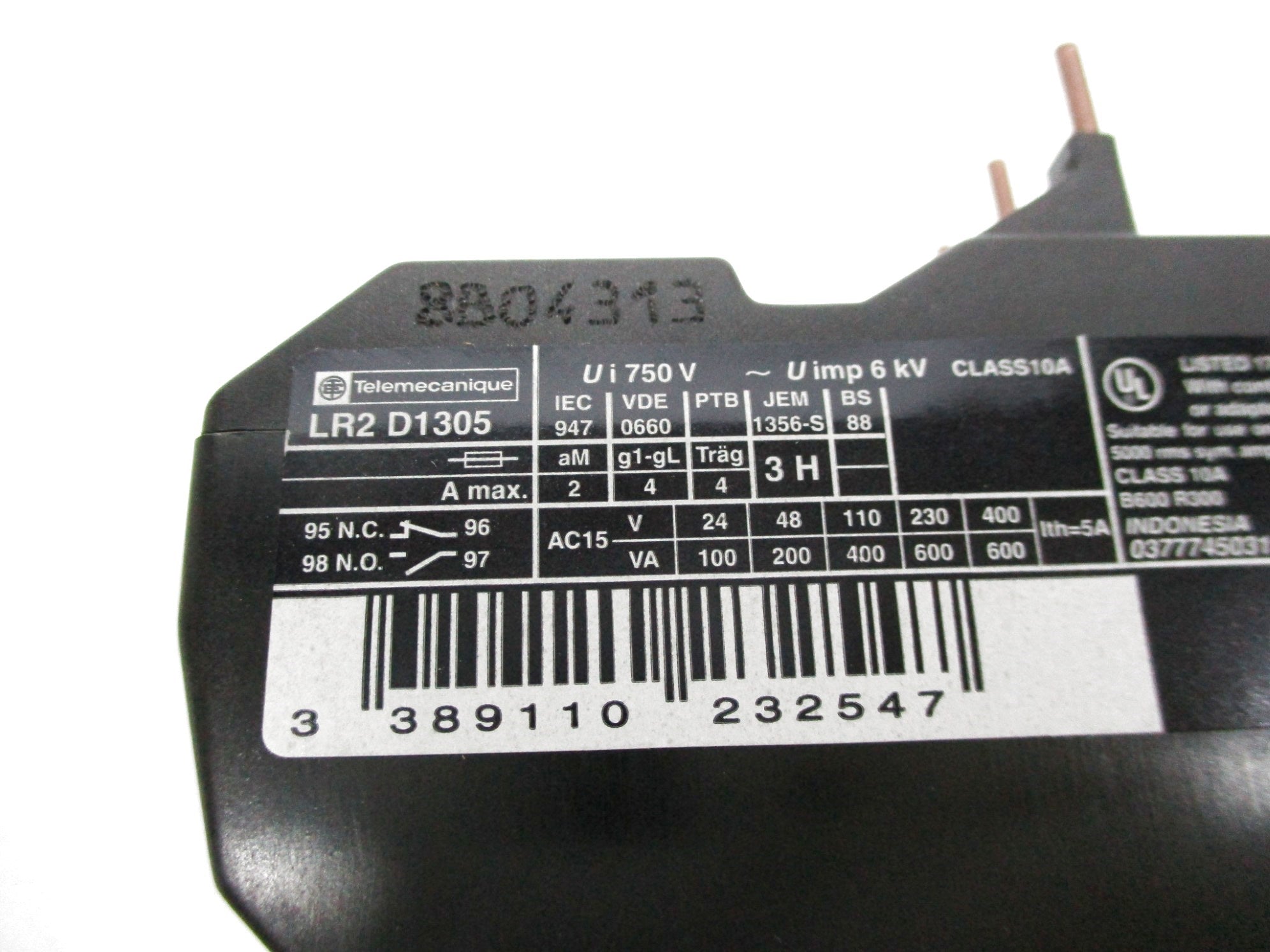 TELEMECANIQUE LR2D1305 600VAC 0.63-1A NSMP