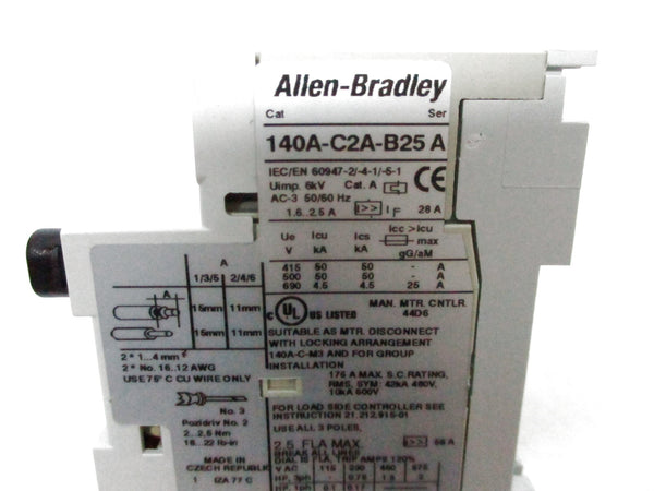 ALLEN BRADLEY 140A-C2A-B25 SER. A 1.6-2.5A (BR/WH) NSMP