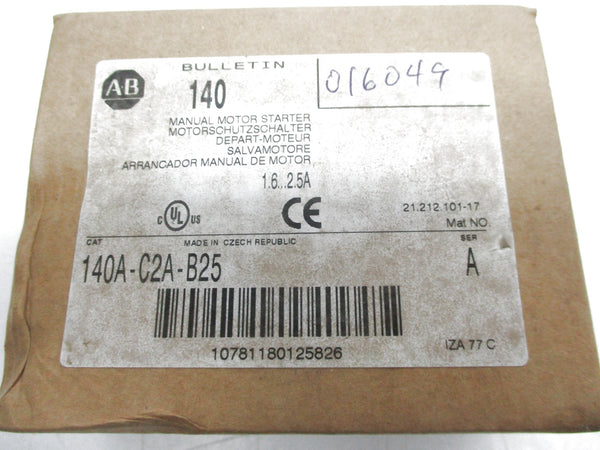 ALLEN BRADLEY 140A-C2A-B25 SER. A 1.6-2.5A (BR/WH) NSMP