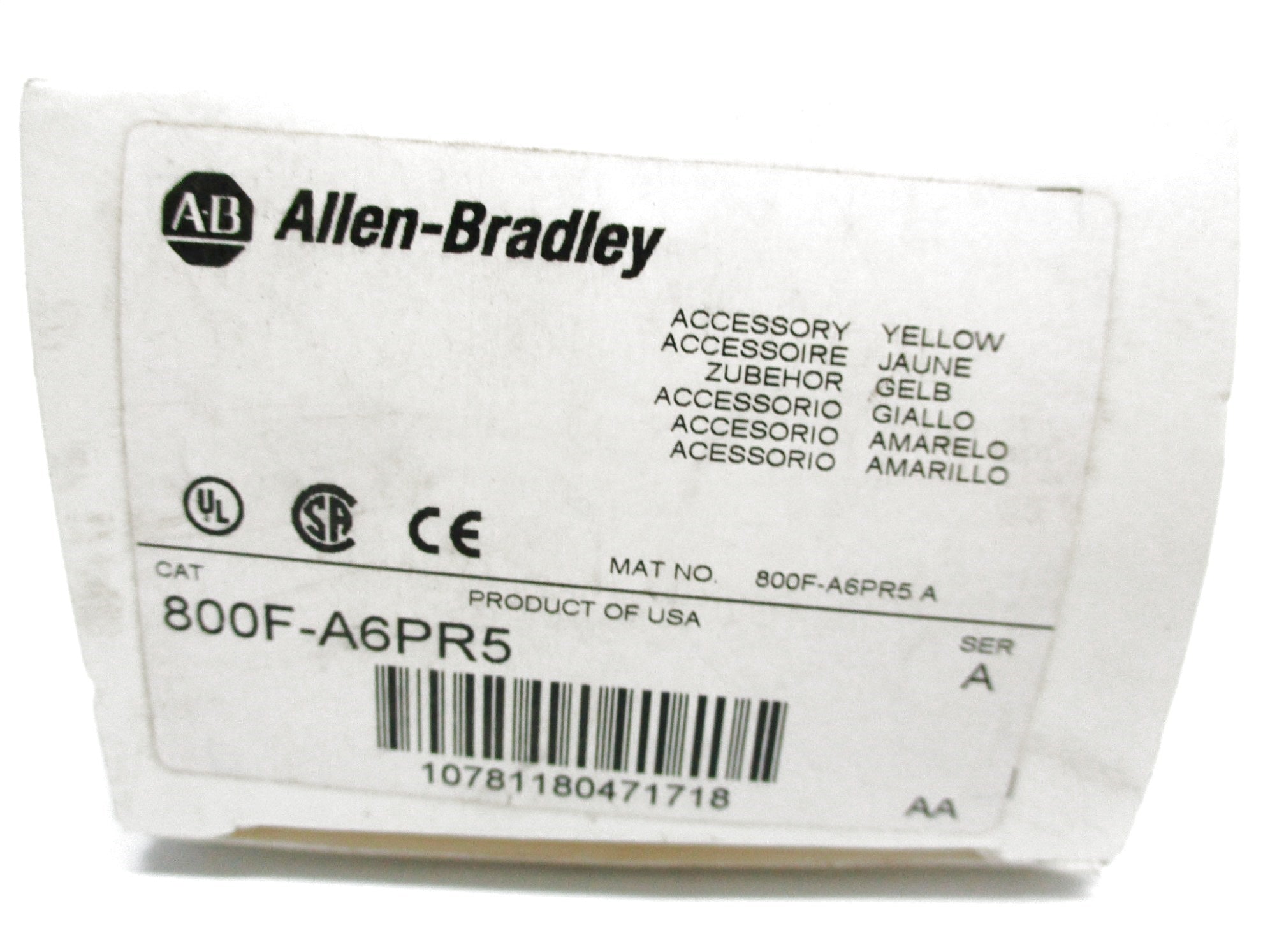 ALLEN BRADLEY 800F-A6PR5 SER. A (WH) NSMP