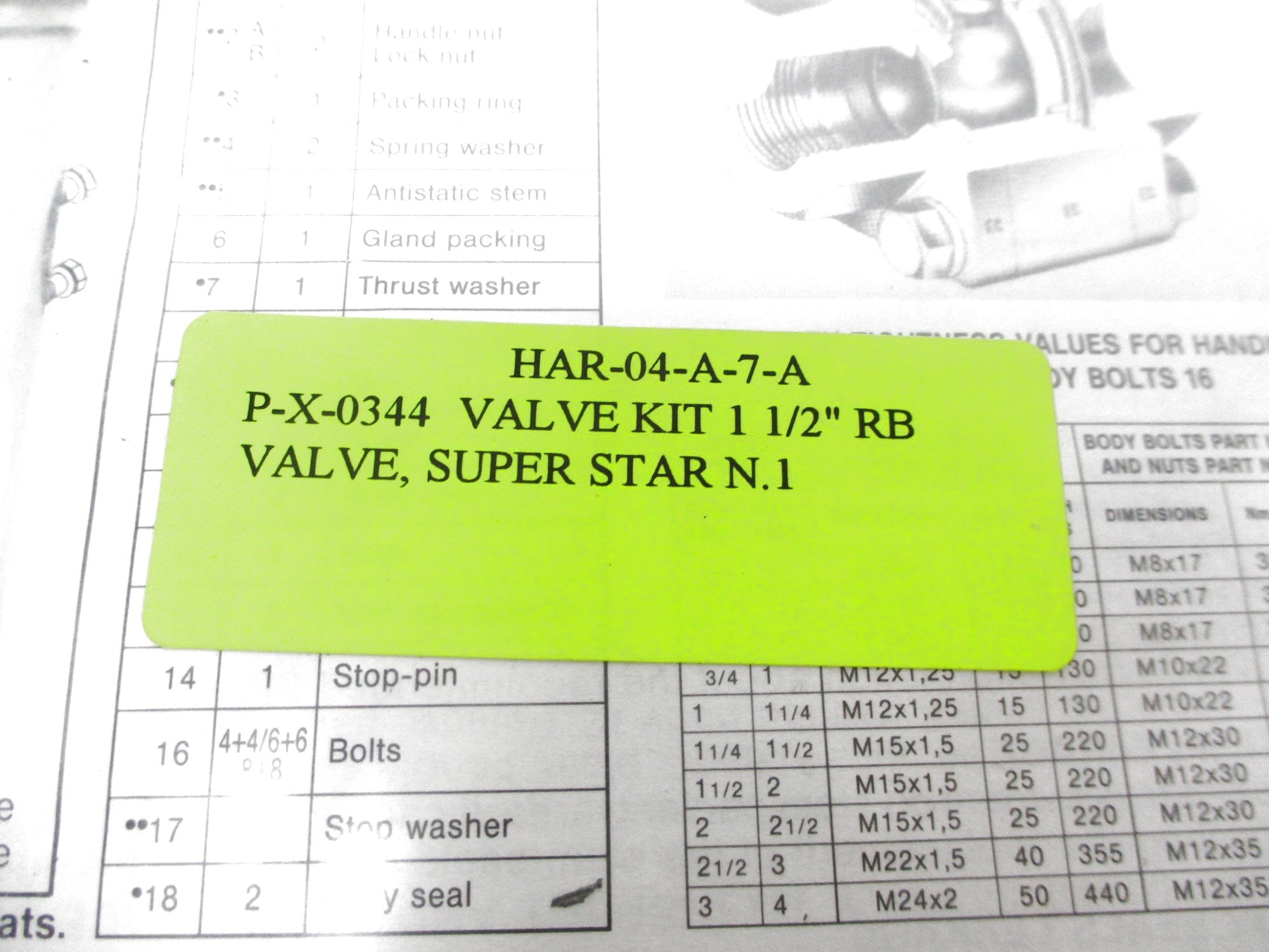 STAR LINE HAR-04-A-7-A 1-1/2" NSMP