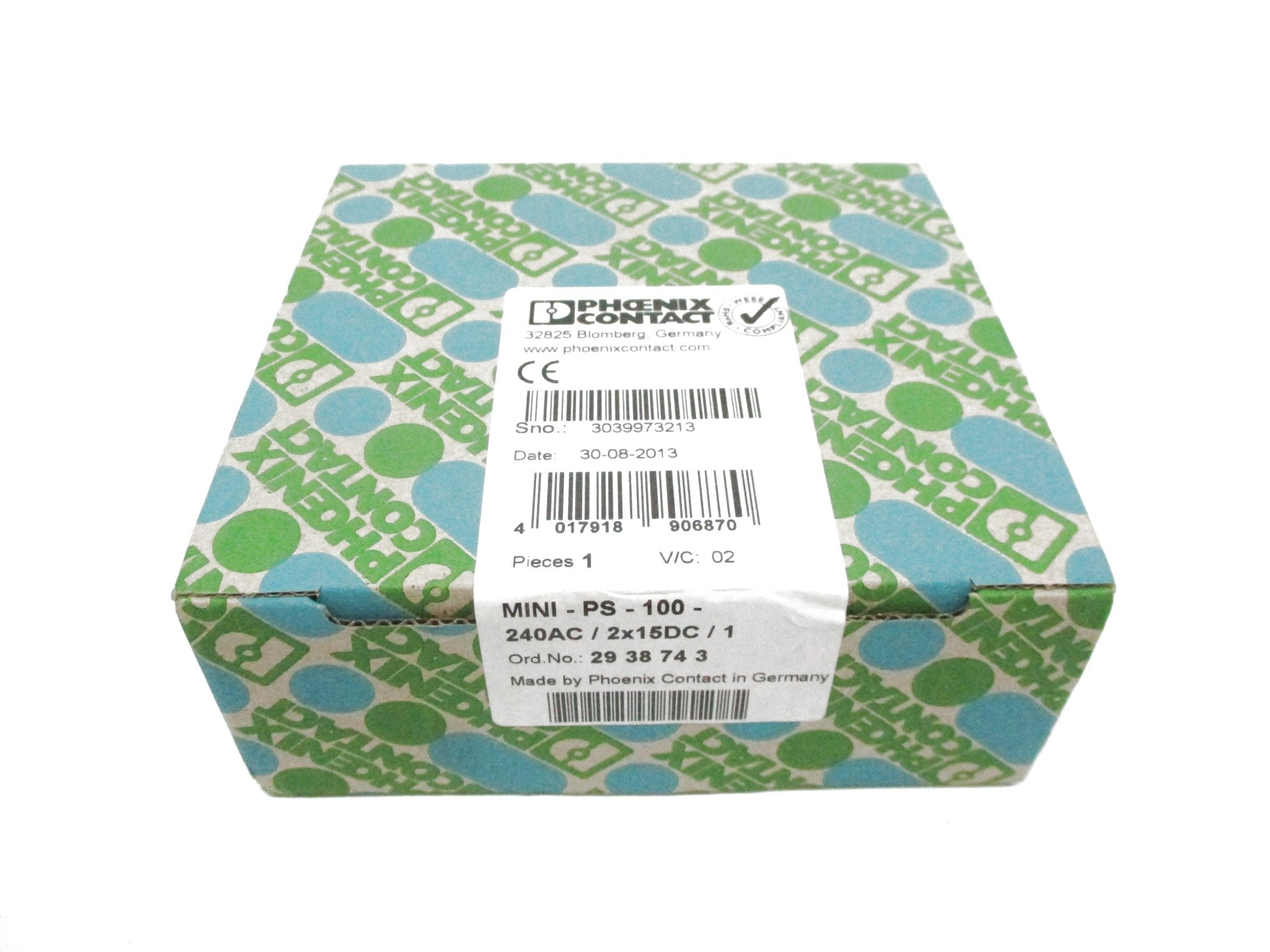 PHOENIX CONTACT MINI-PS-100-240AC/2X15DC/1 NSFS