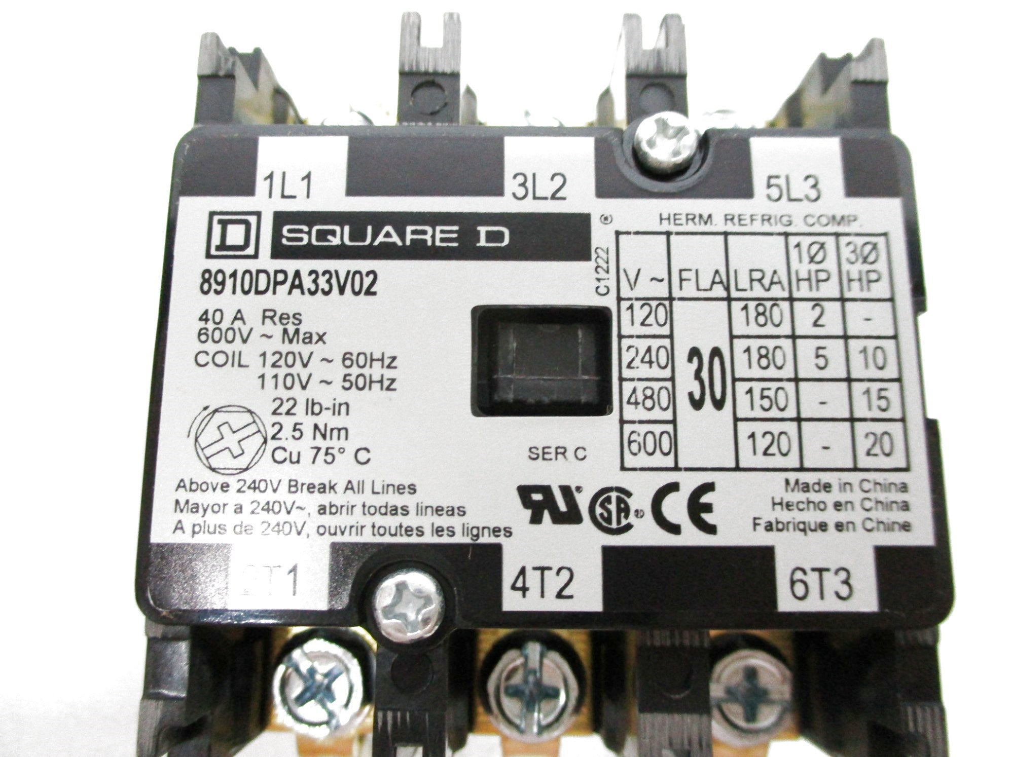SQUARE D 8910DPA33V02 SER. C 120V NSMP