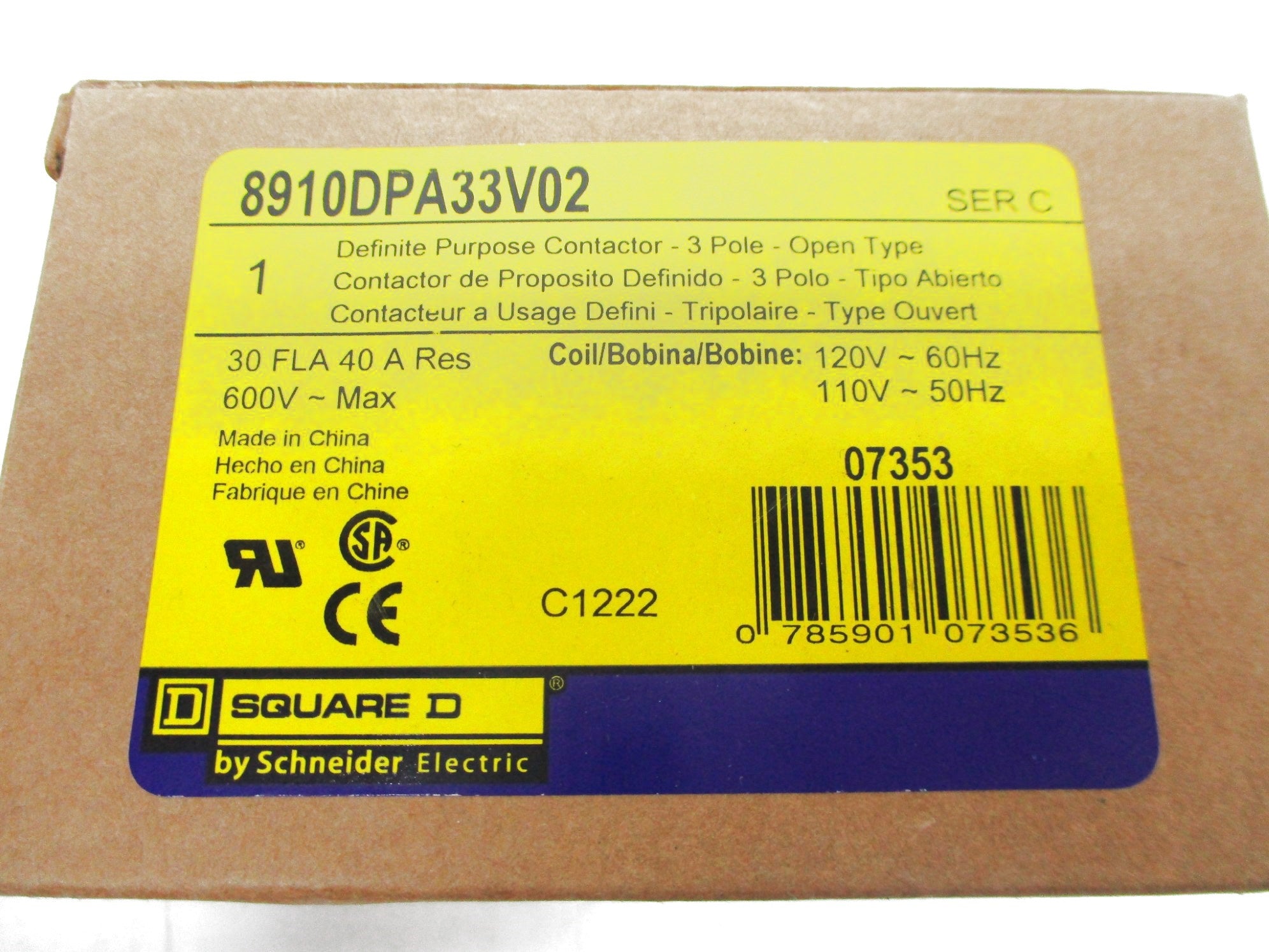 SQUARE D 8910DPA33V02 SER. C 120V NSMP