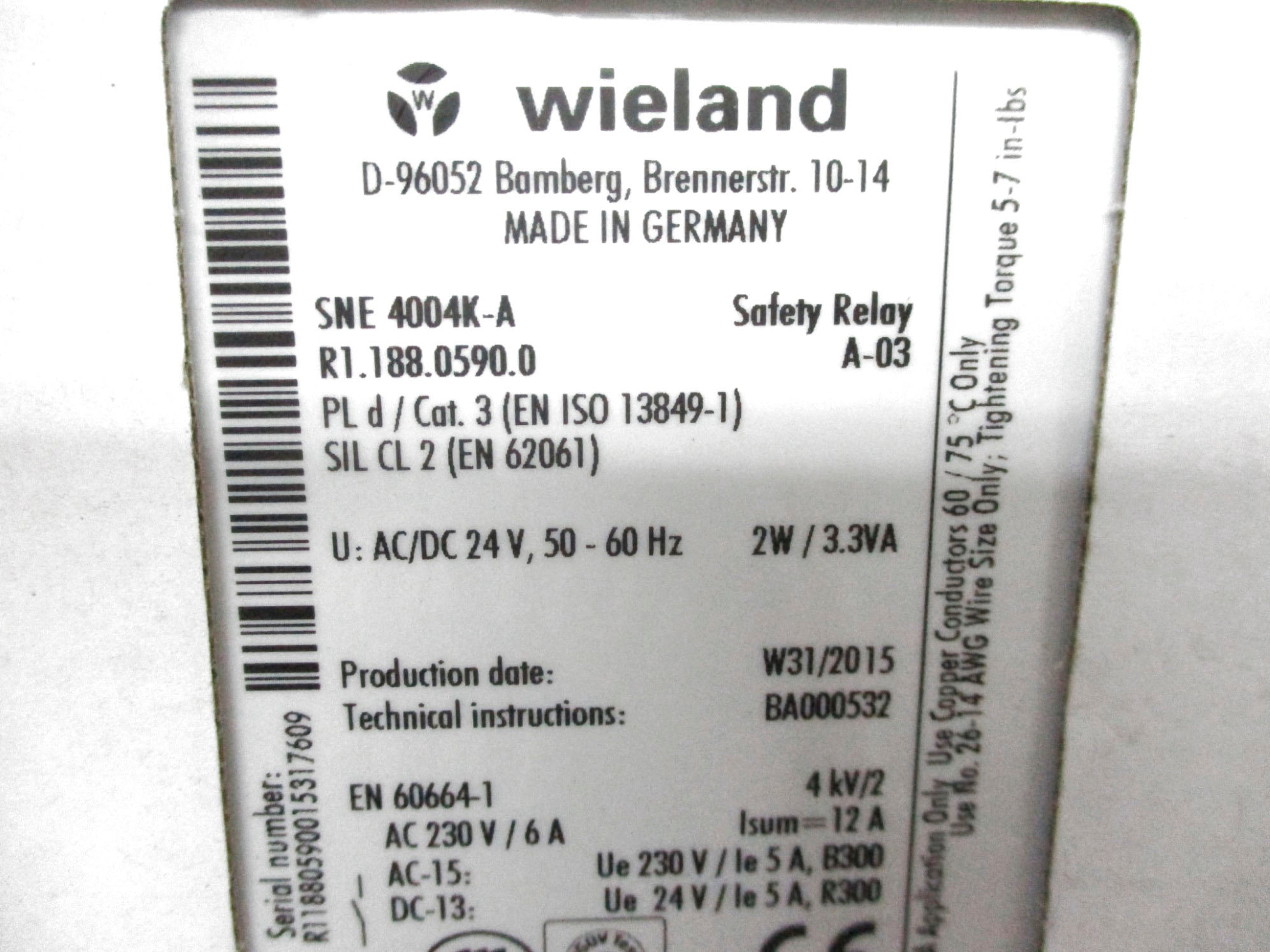 WIELAND SNE4004K-A 24V NSFS