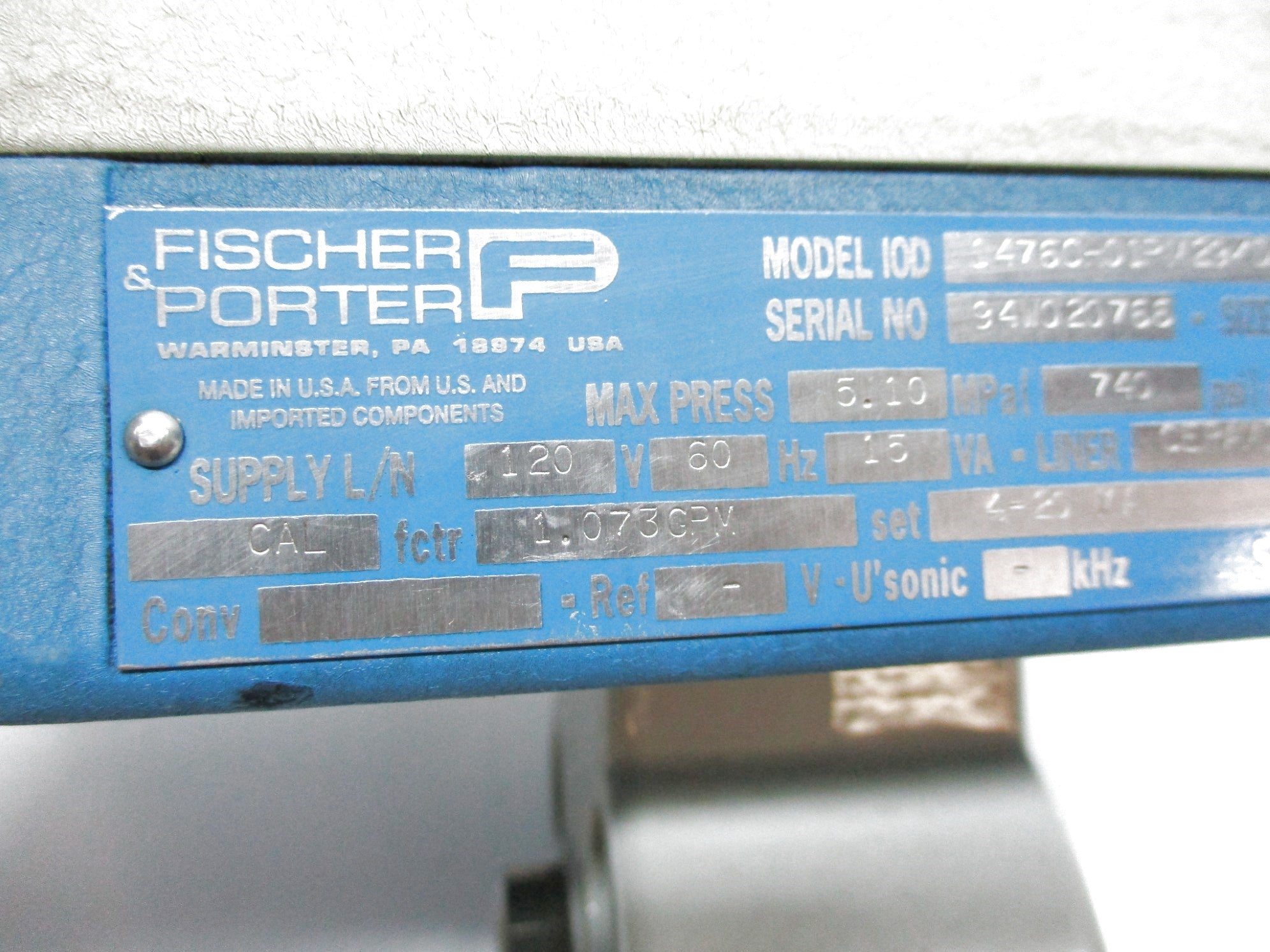 FISCHER&PORTER 1476CH01PM29KD11CAC1 NSNP