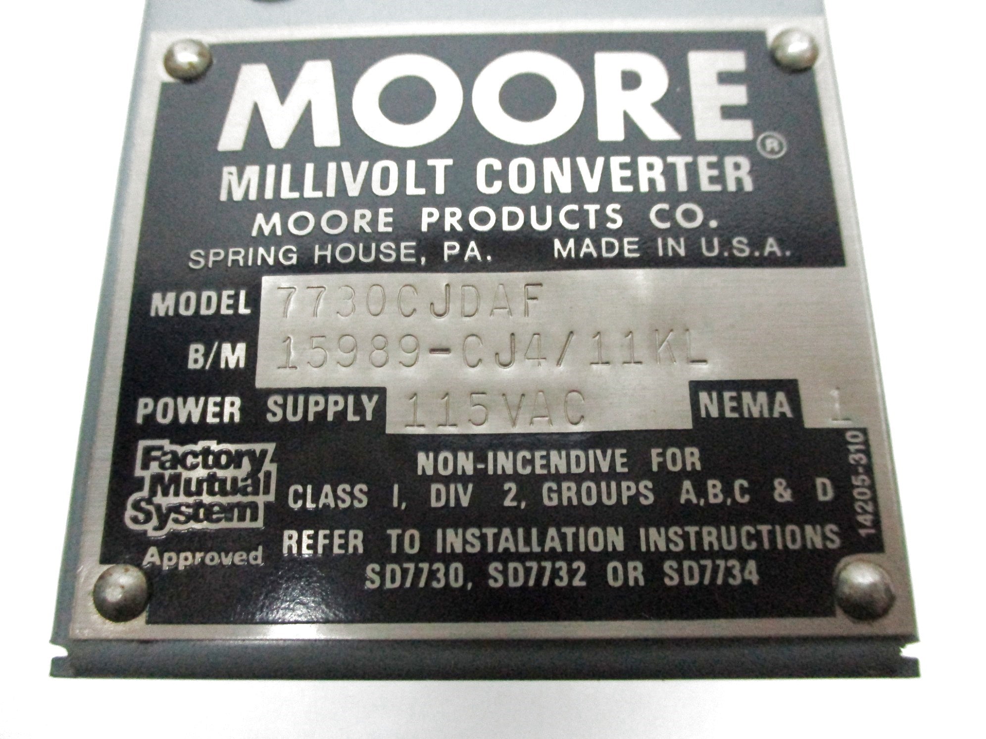 MOORE PRODUCTS 7730CJDAF NSNP