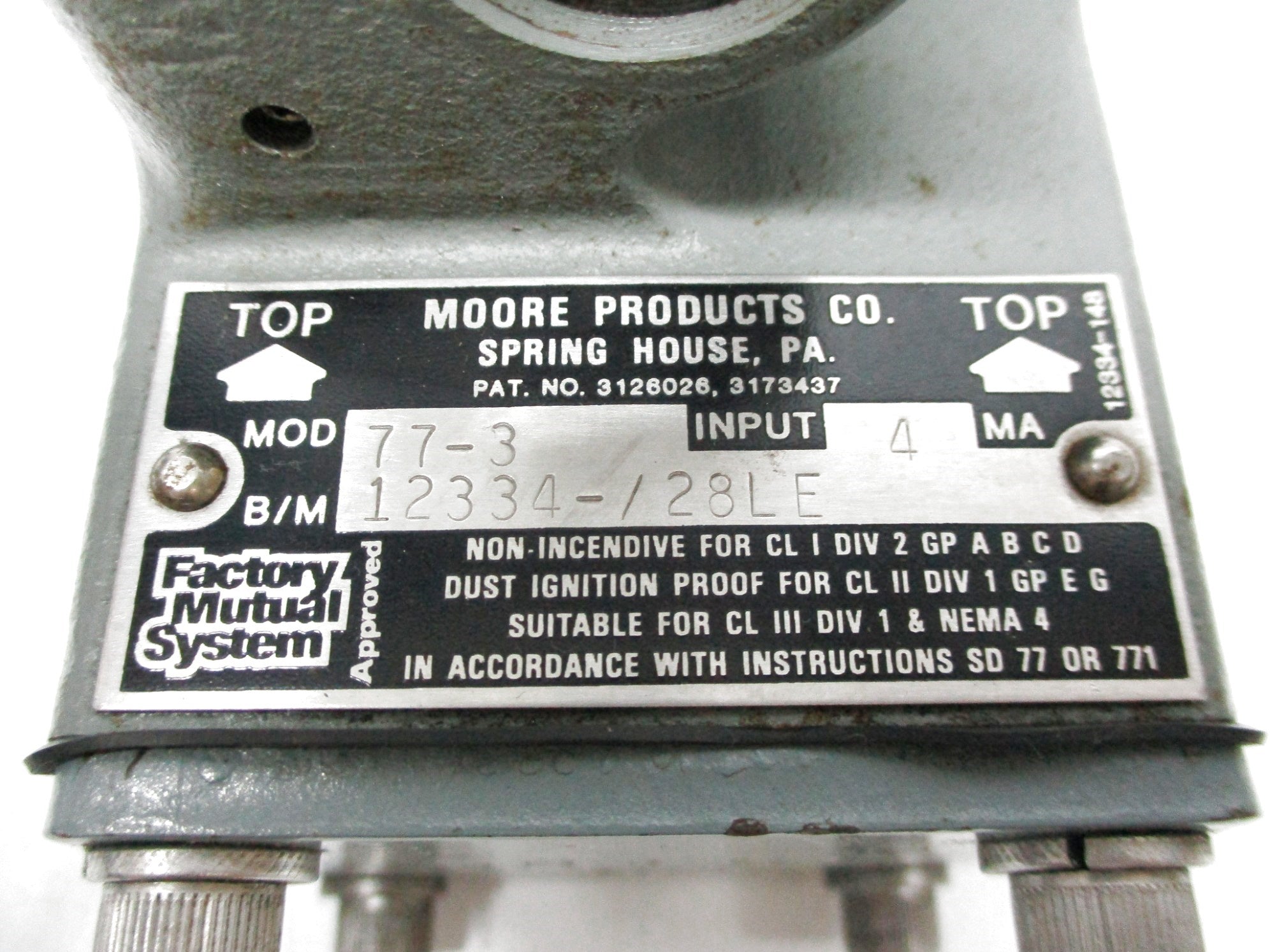 MOORE PRODUCTS 77-3 UNMP