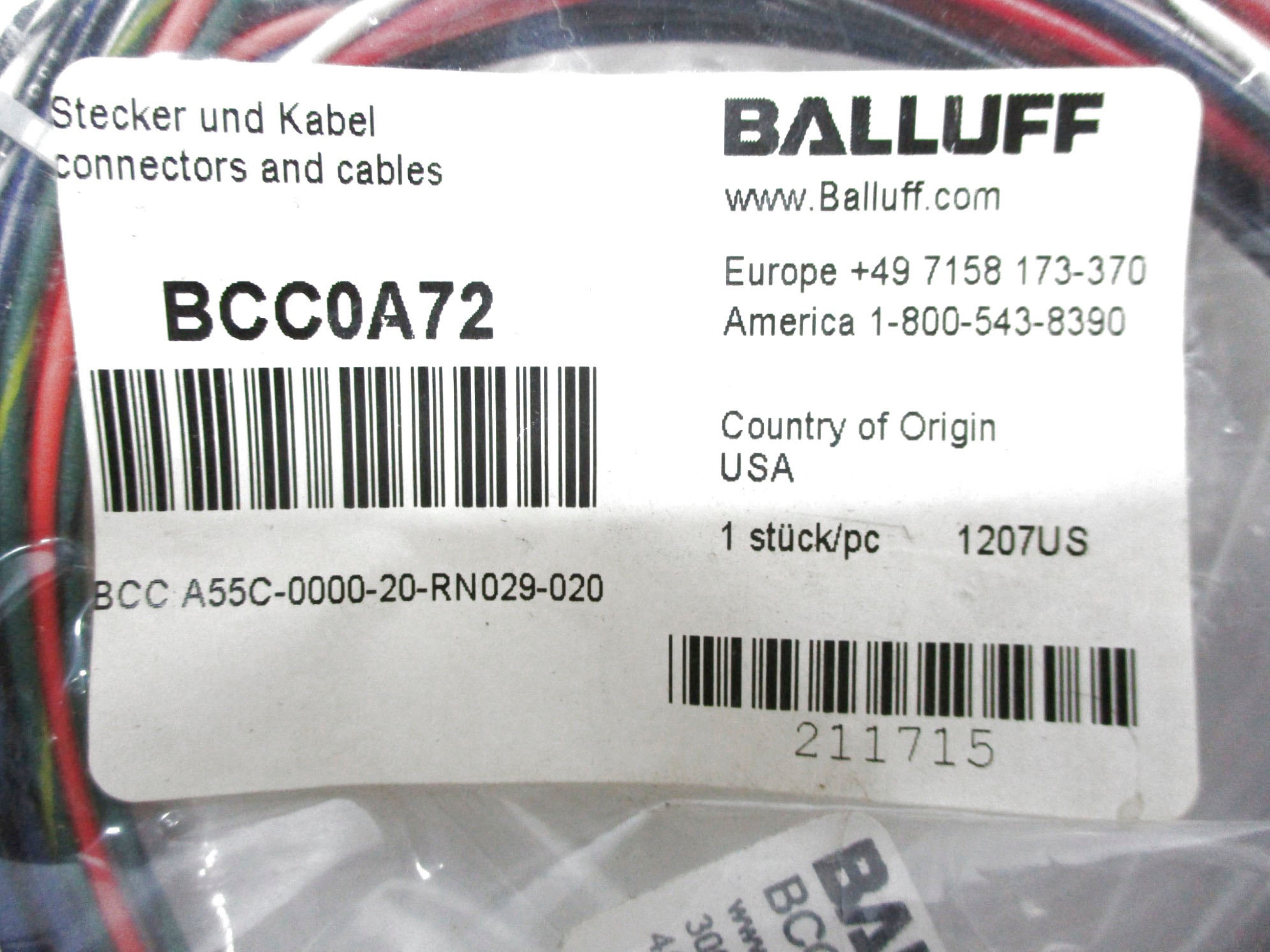 BALLUFF BCCA55C-0000-20-RN029-020 NSMP