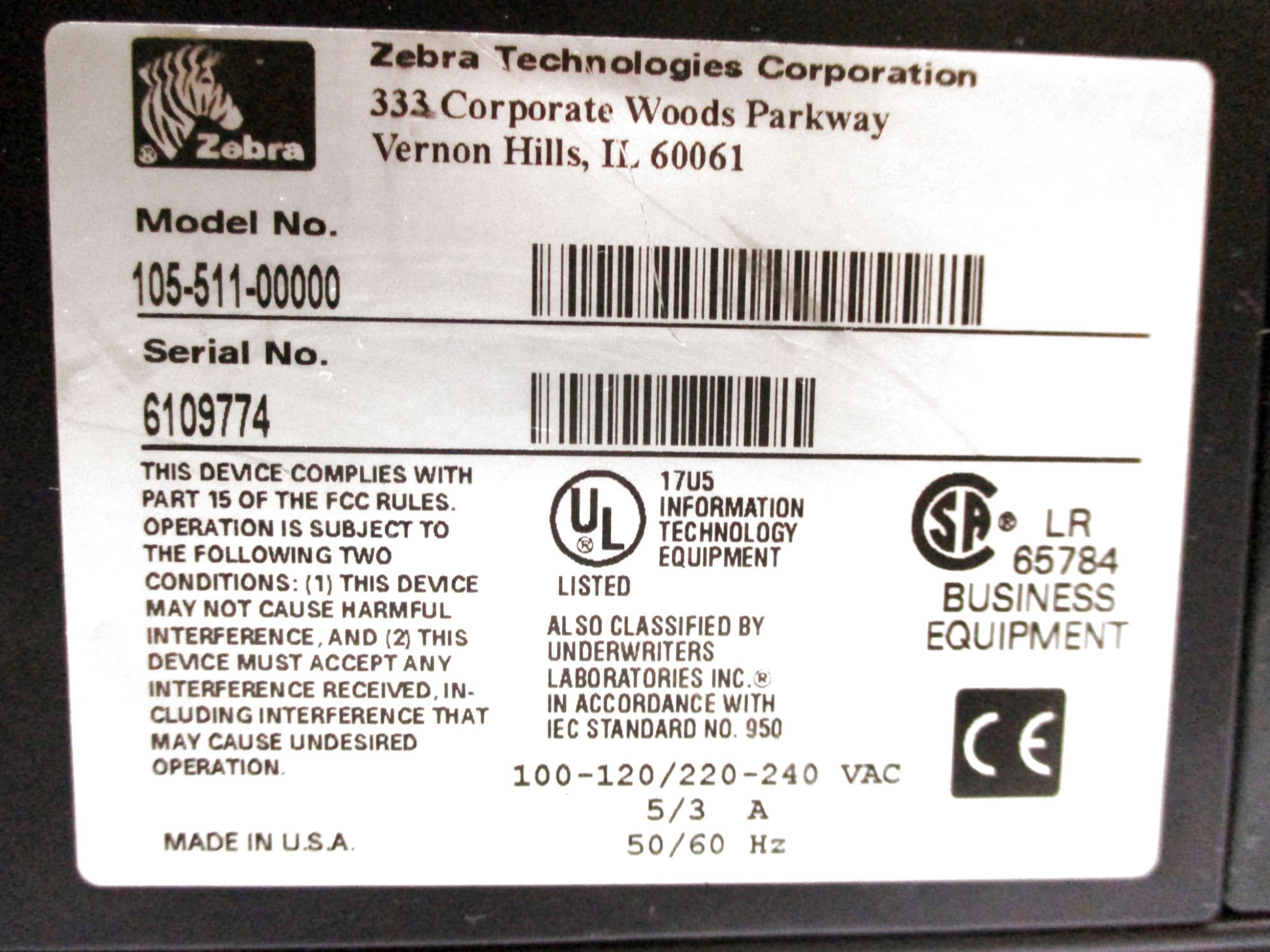 ZEBRA TECHNOLOGIES 105-511-00000 UNMP