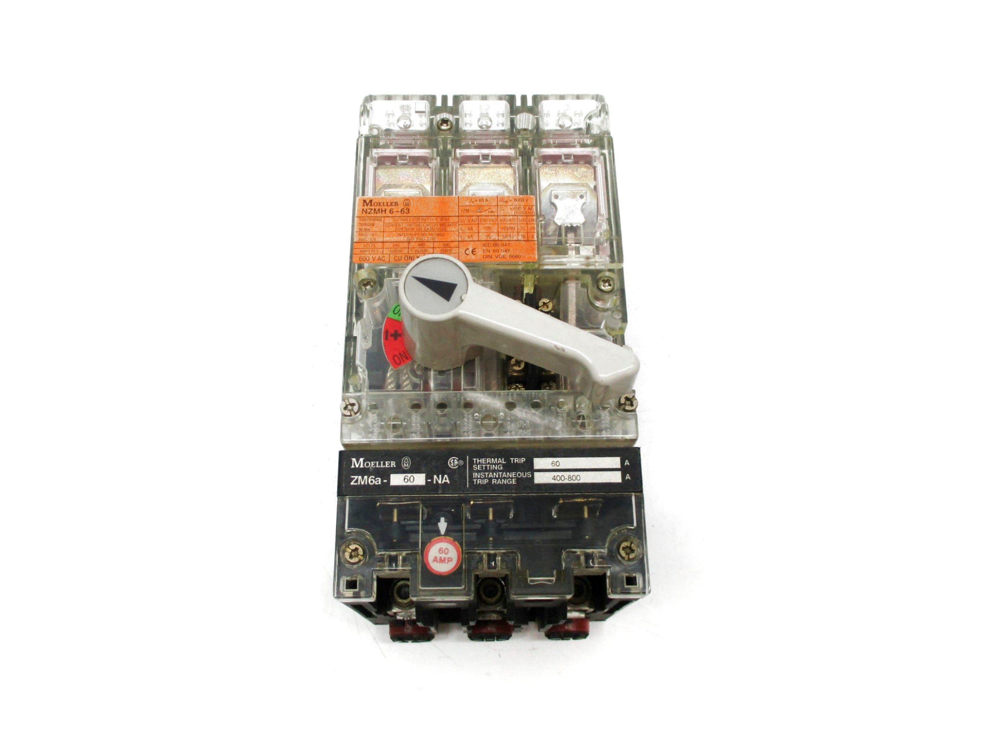KLOCKNER MOELLER NZMH6-63/ZM6A-60-NA 60A 600VAC NSNP