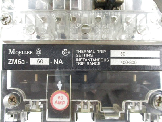 KLOCKNER MOELLER NZMH6-63/ZM6A-60-NA 60A 600VAC NSNP