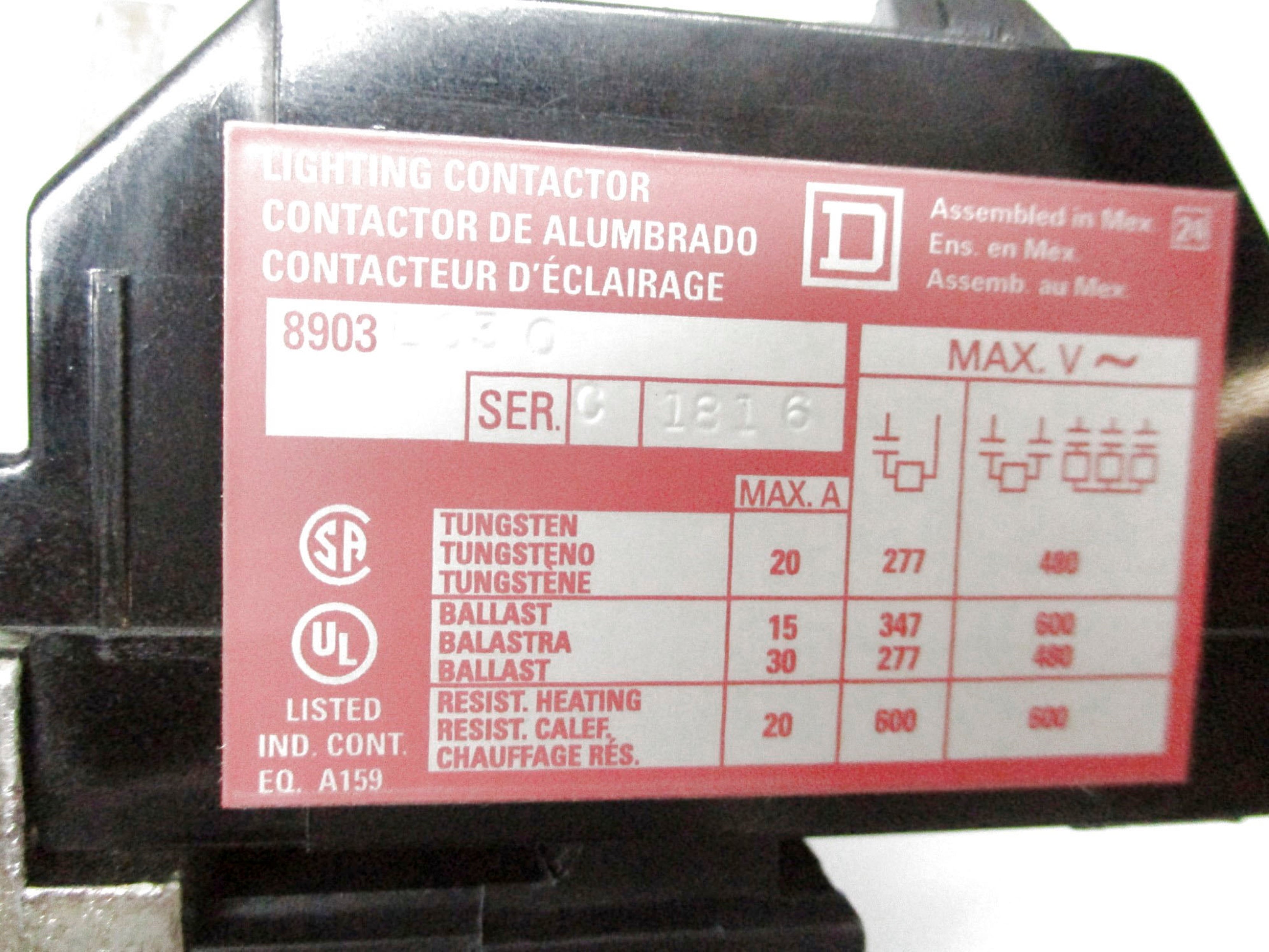 SQUARE D 8903L030 277V NSNP