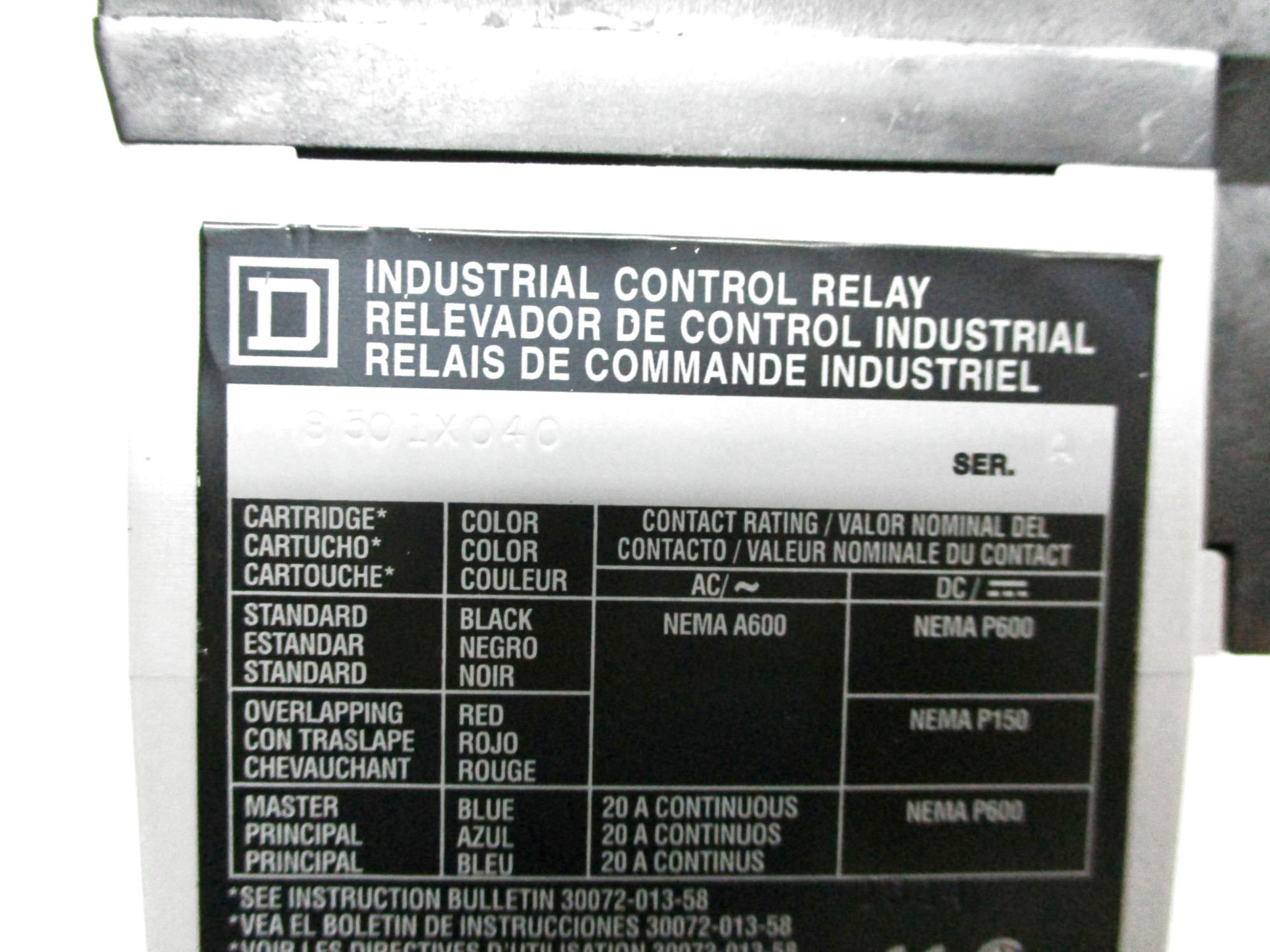 SQUARE D 8501XO40V02 110/120V NSNP
